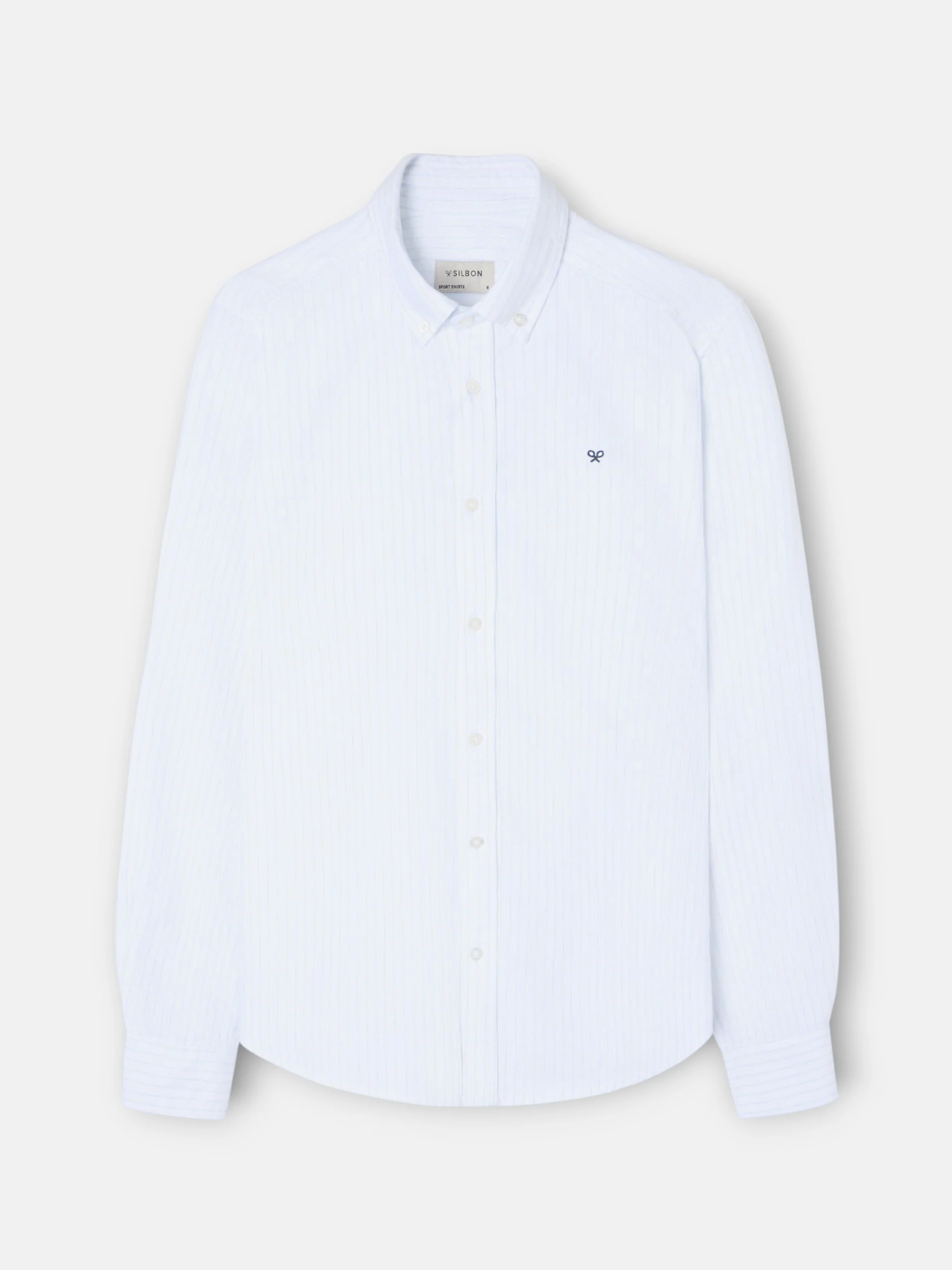 Camisa sport oxford rayas celestes blanca - Image 5