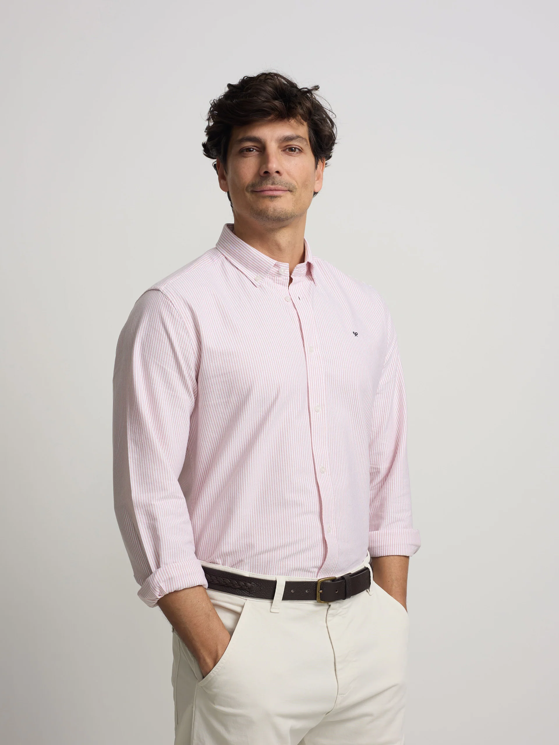 Camisa sport oxford rayas coral - Image 3