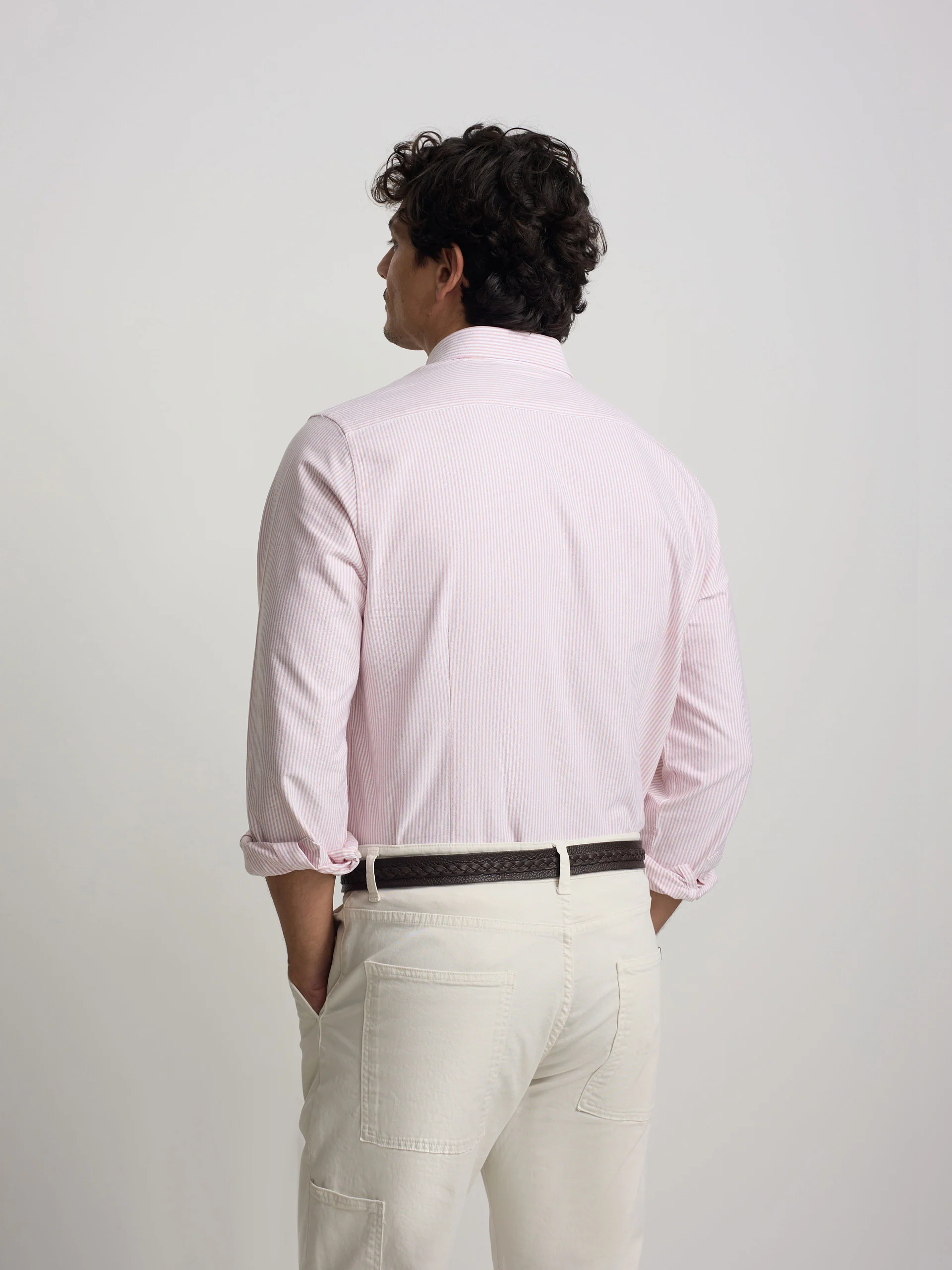 Camisa sport oxford rayas coral - Image 4