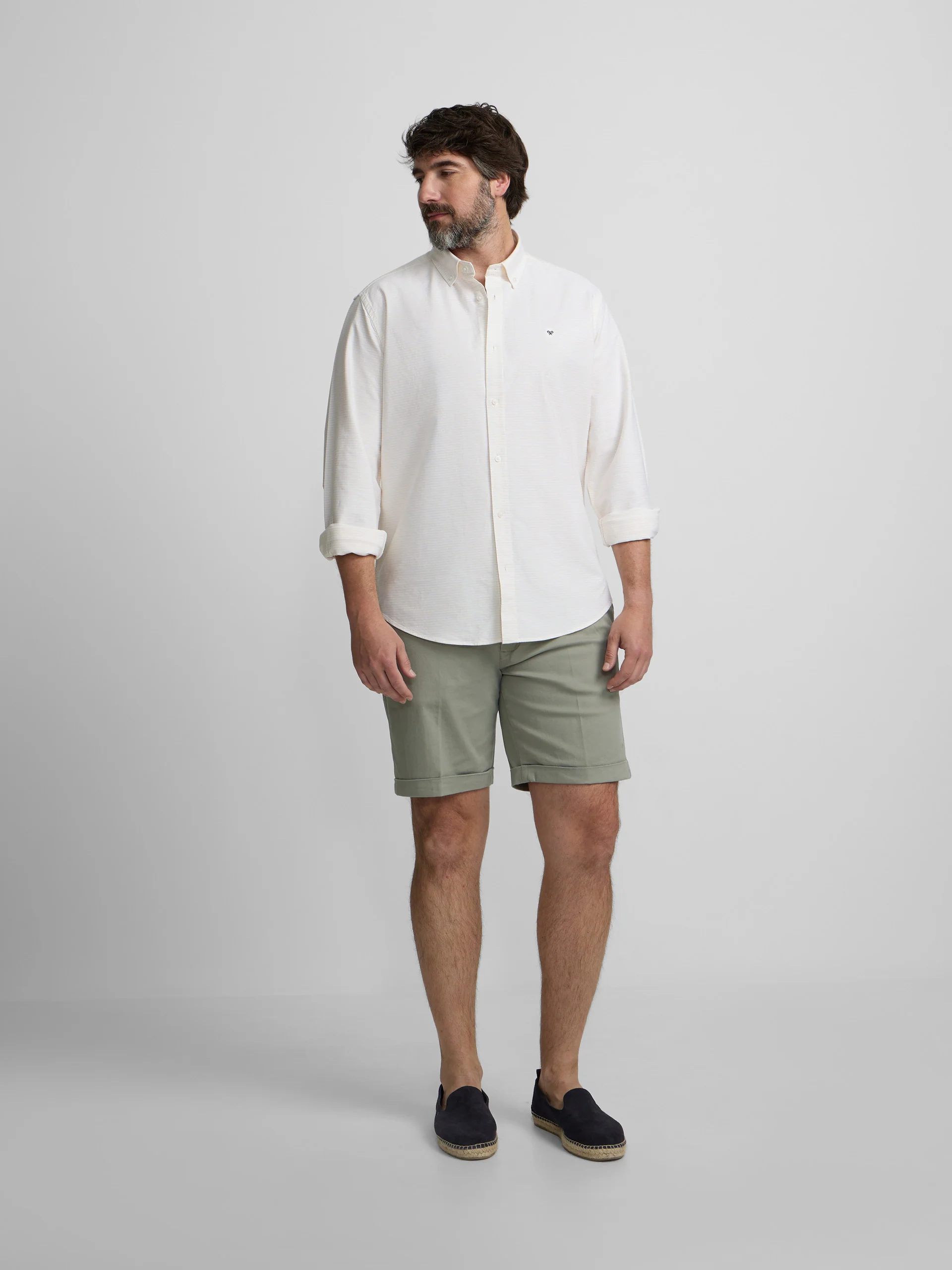Camisa sport oxford rayas horizontales amarillo - Image 10