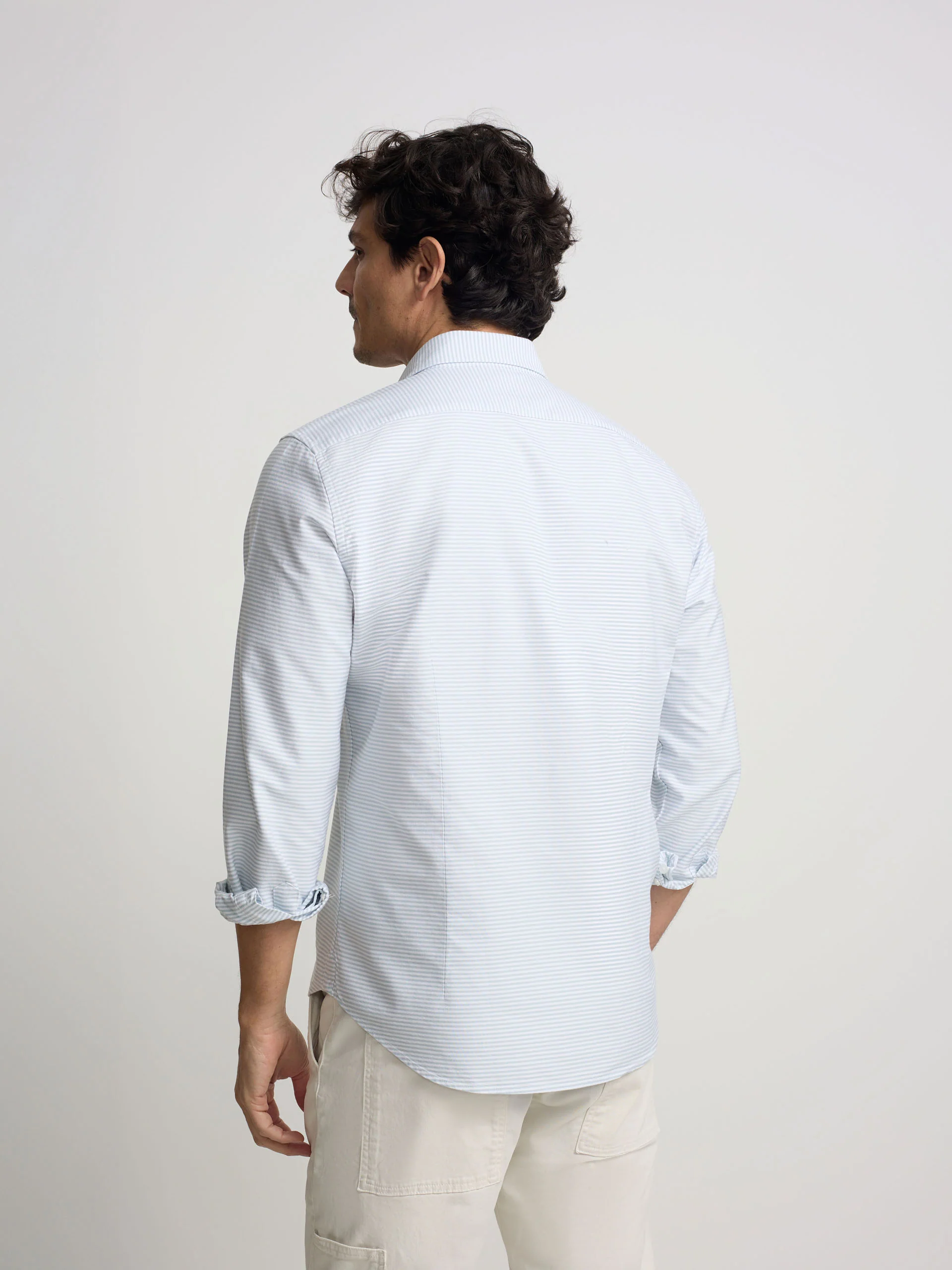 Camisa sport oxford rayas horizontales verdes - Image 4