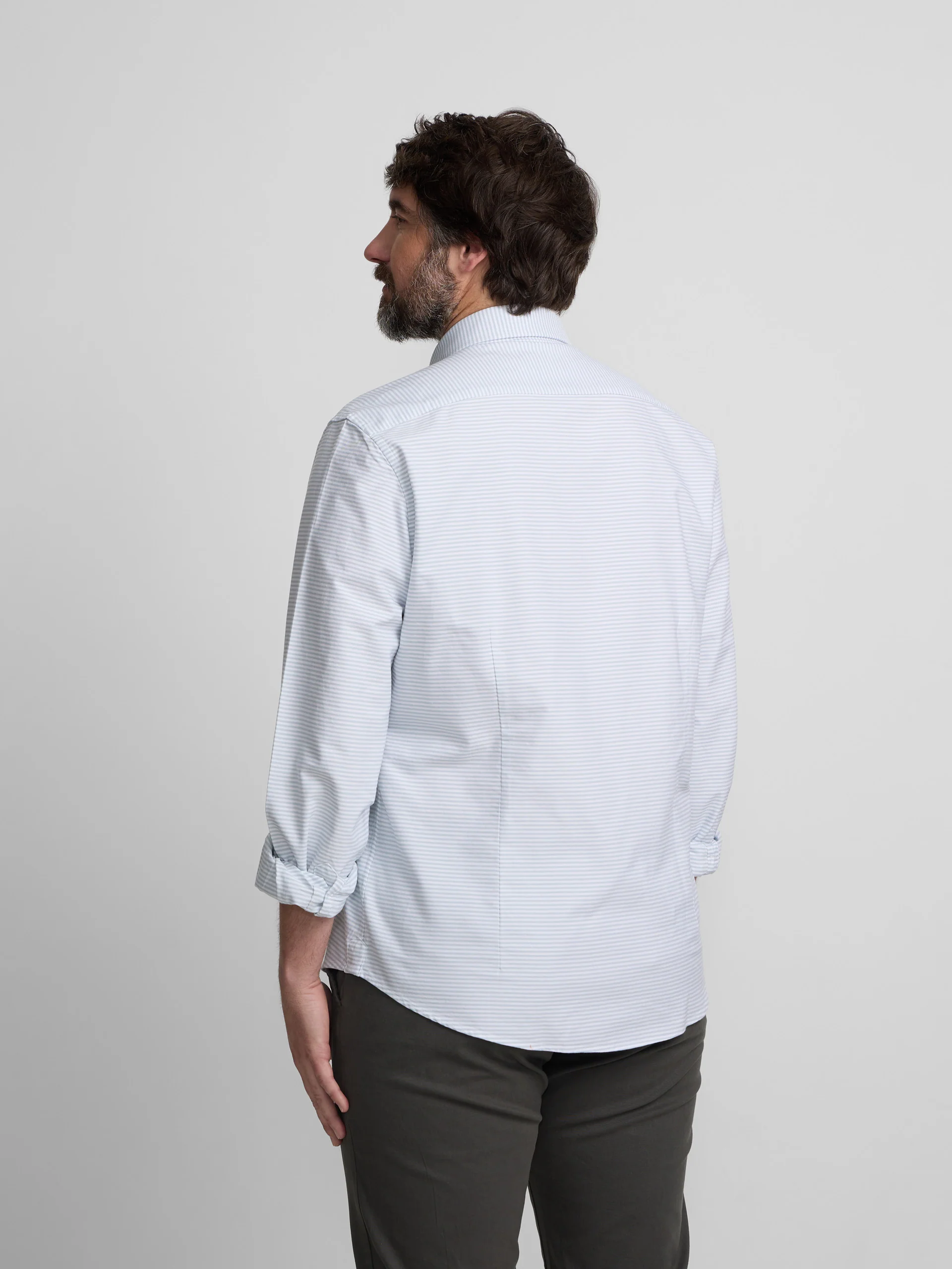 Camisa sport oxford rayas horizontales verdes - Image 9