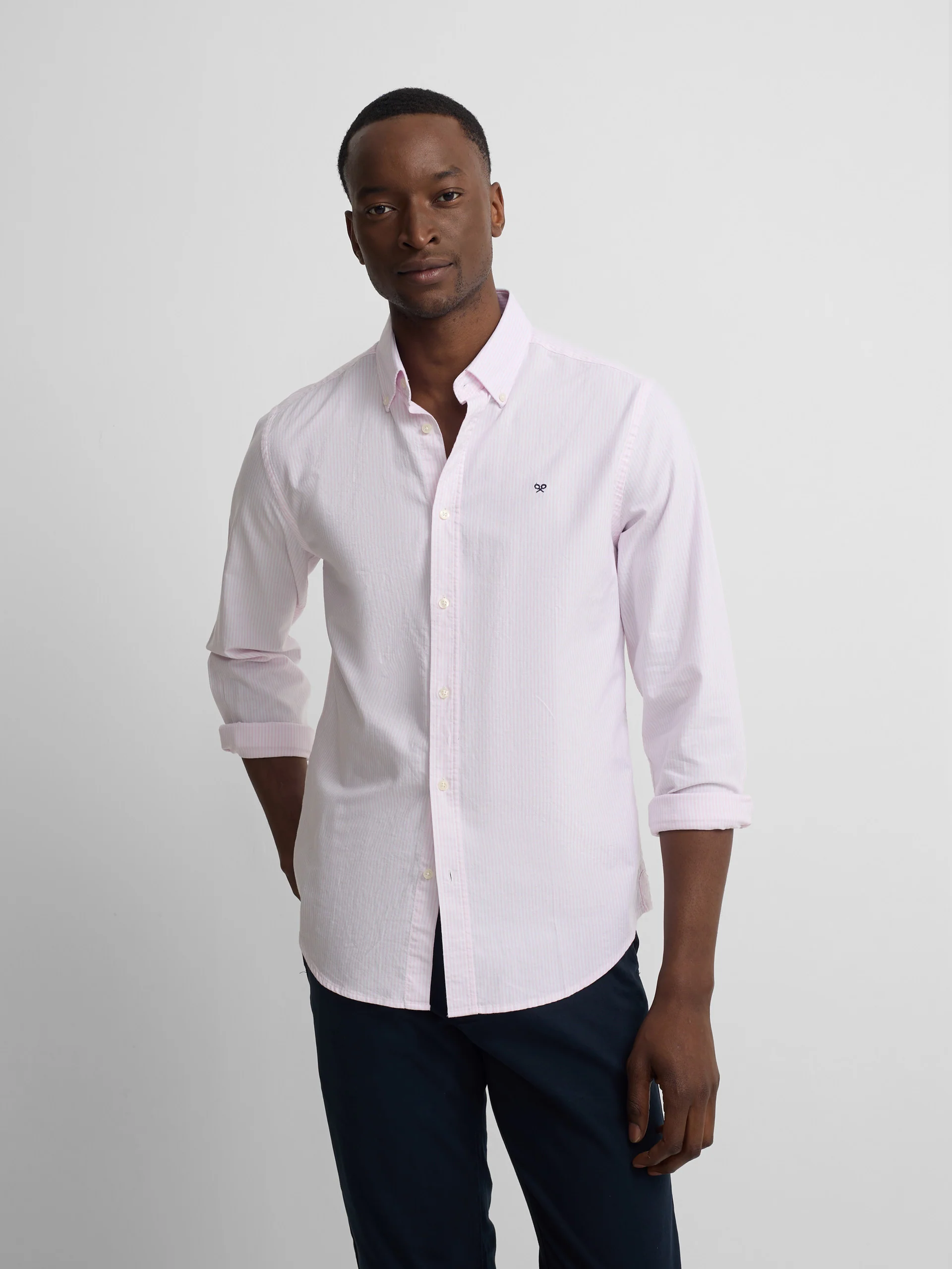 Camisa sport oxford rayas rosa - Image 3