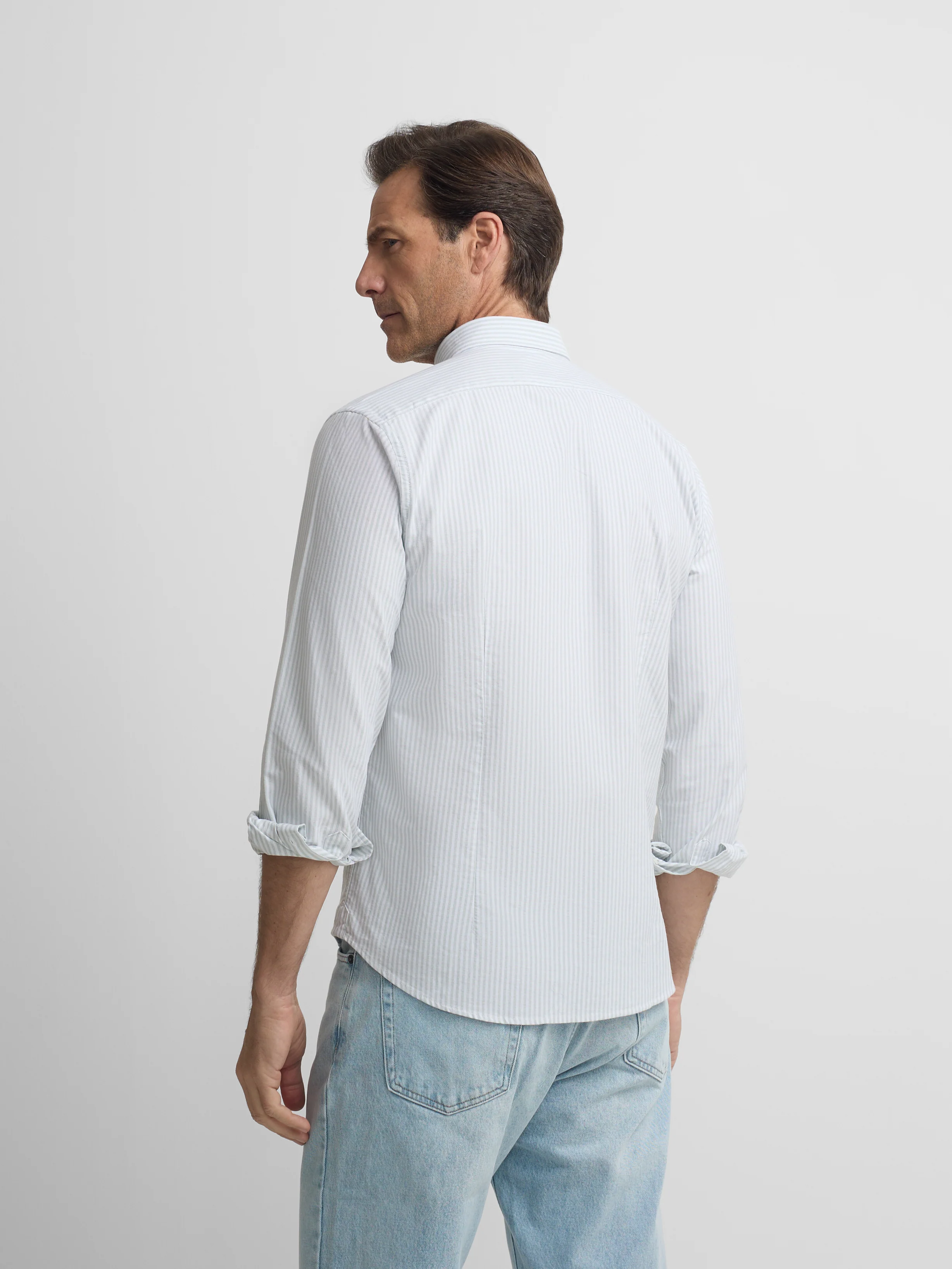 Camisa sport oxford rayas verde claro - Image 4