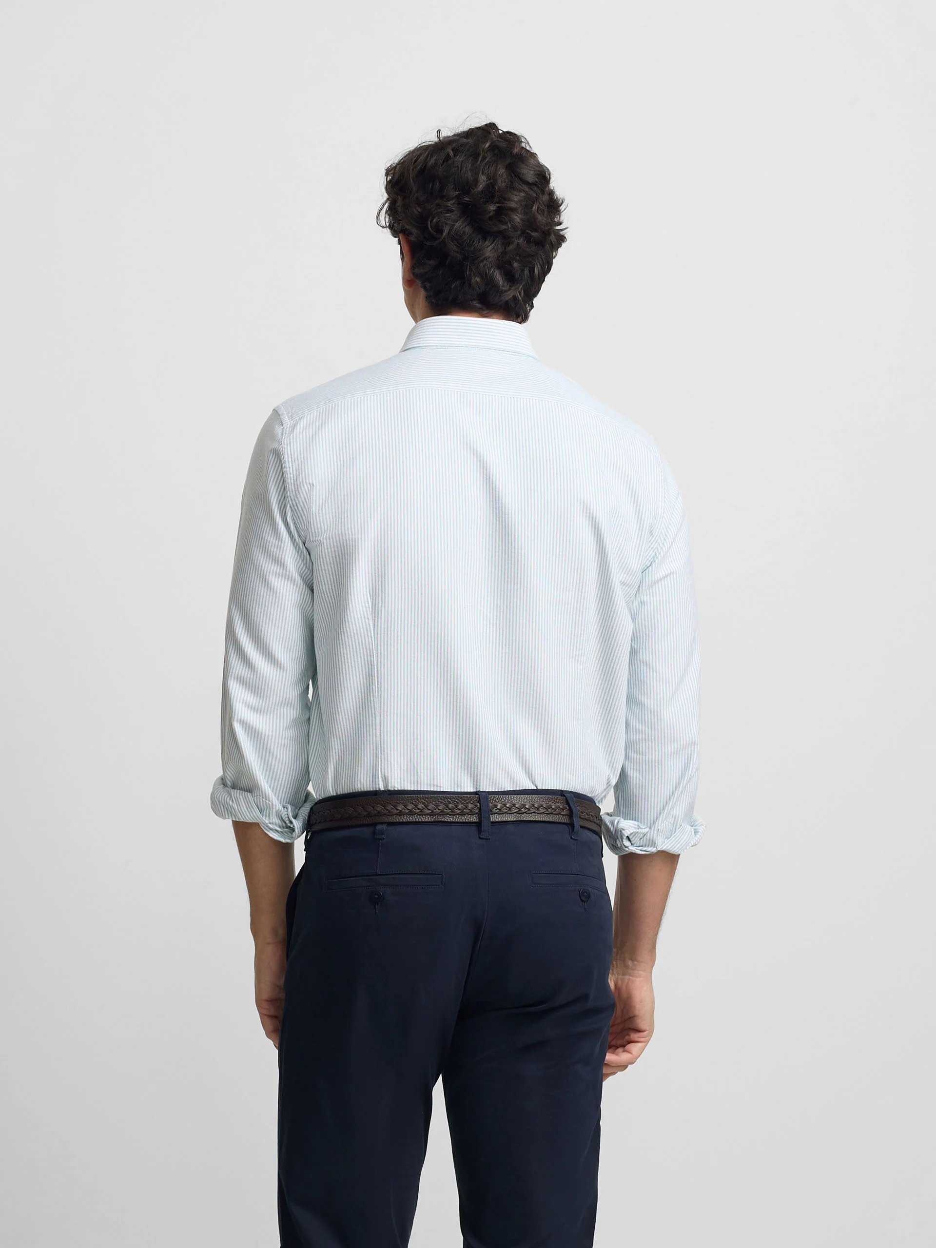 Camisa sport oxford rayas verde medio - Image 4