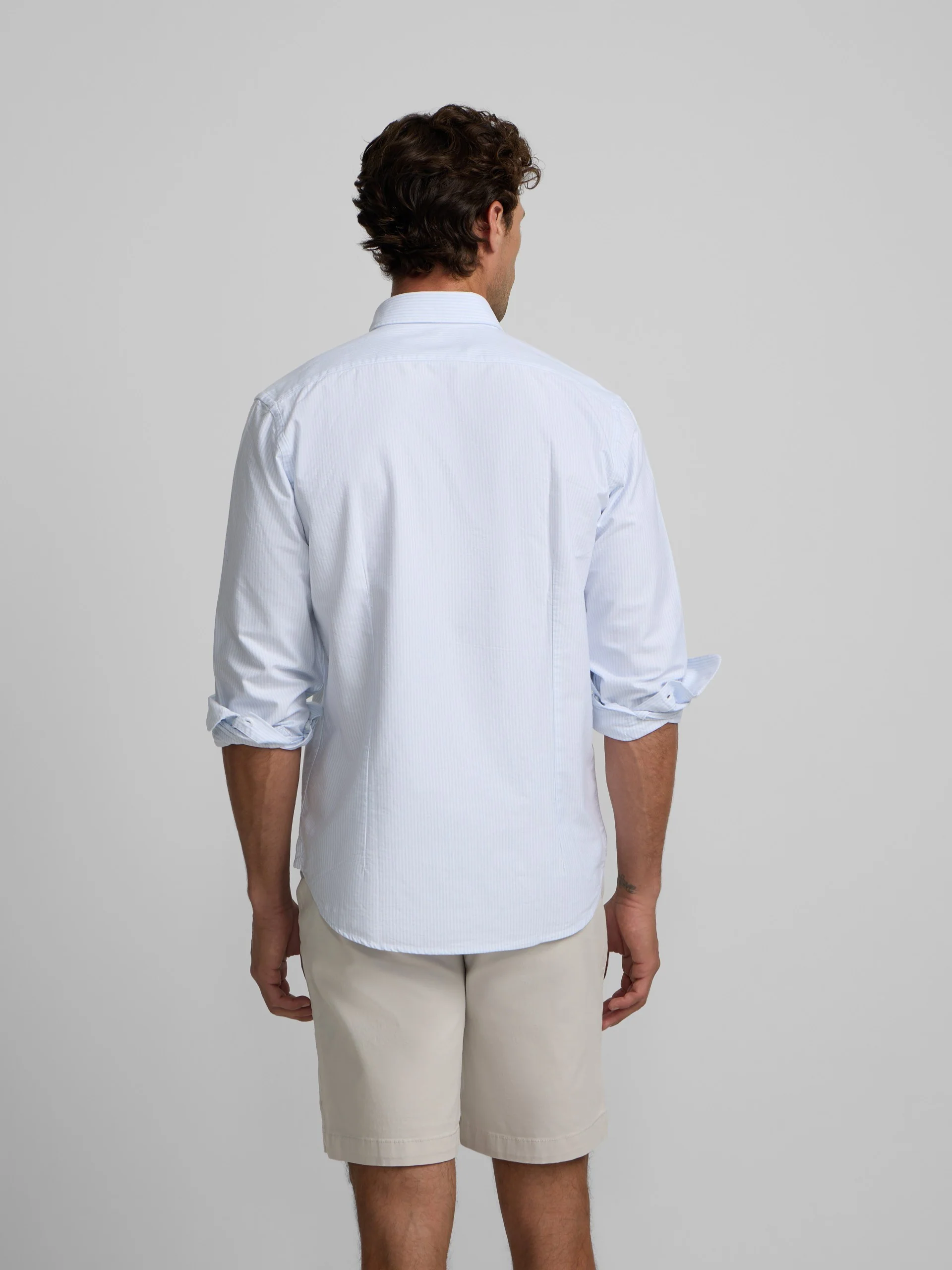 Camisa sport oxford regular fit rayas celeste - Image 4