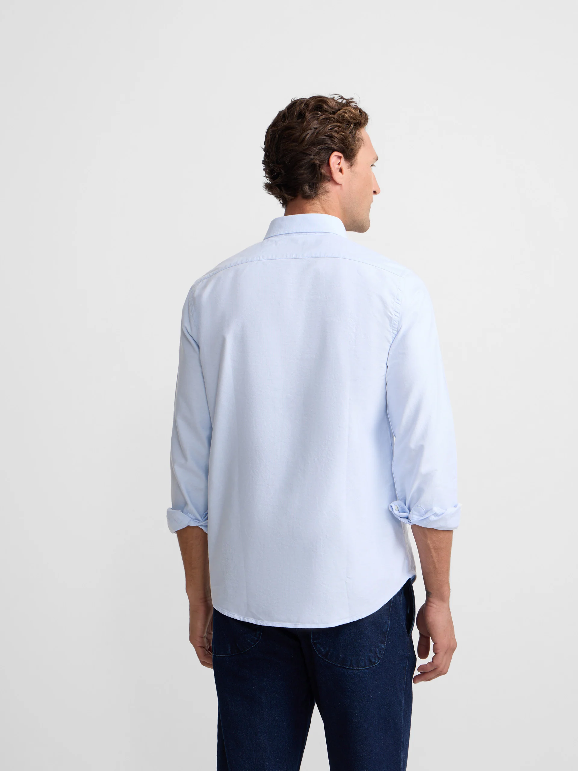 Camisa sport oxford regular fit celeste - Image 6