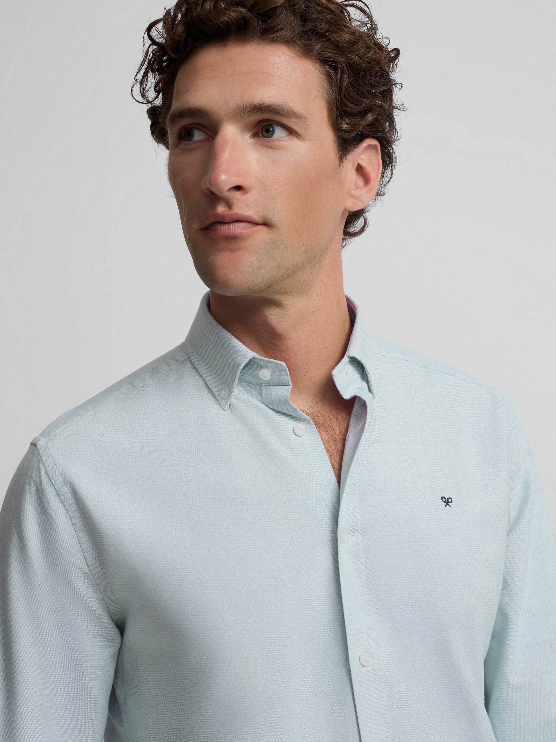 Camisa sport oxford verde claro - Image 3