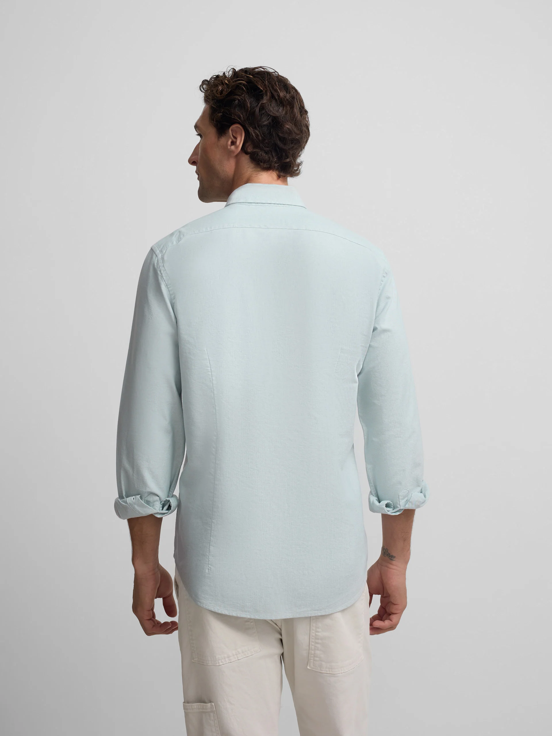 Camisa sport oxford verde claro - Image 6