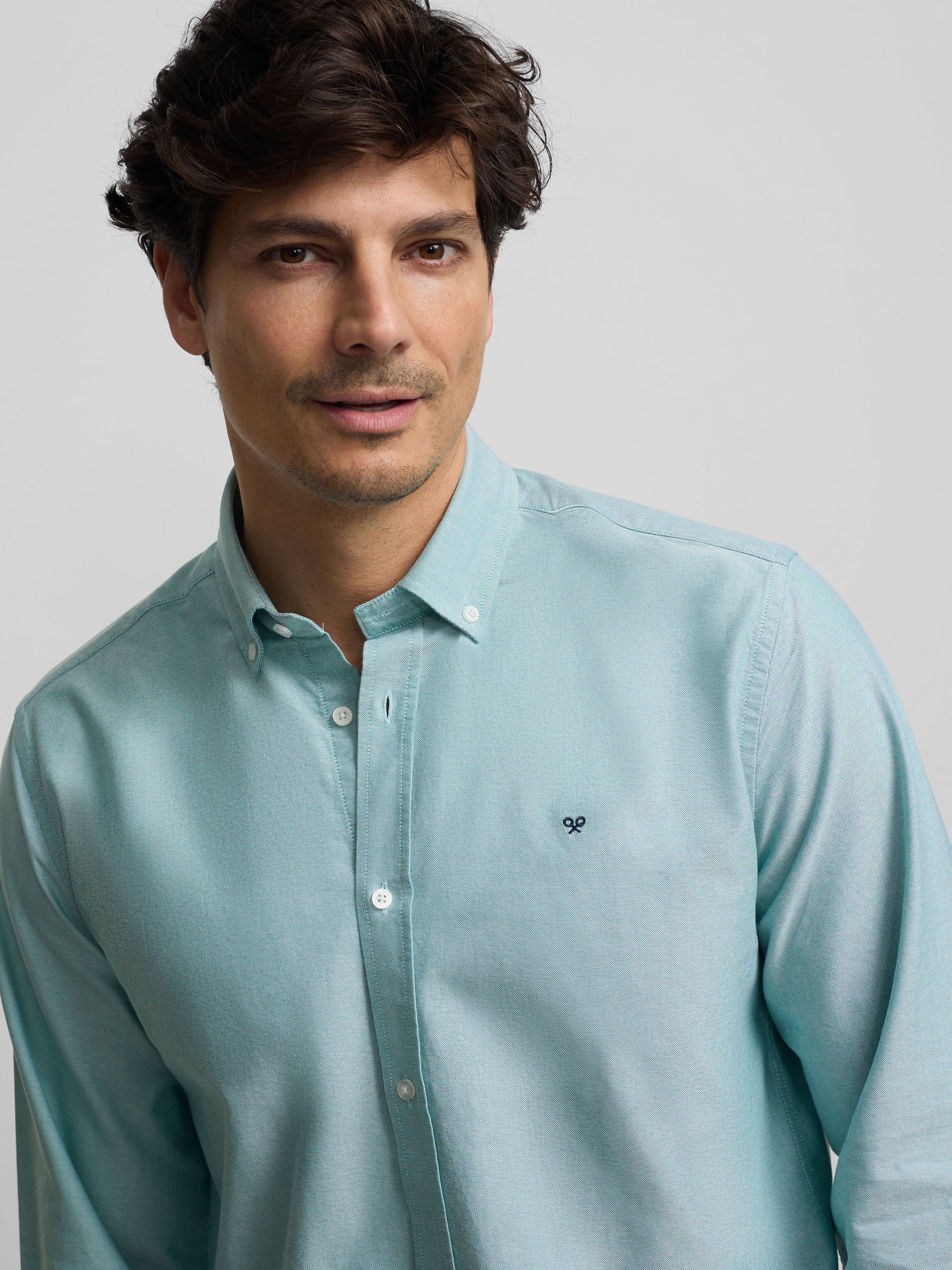 Camisa sport oxford verde medio - Image 3