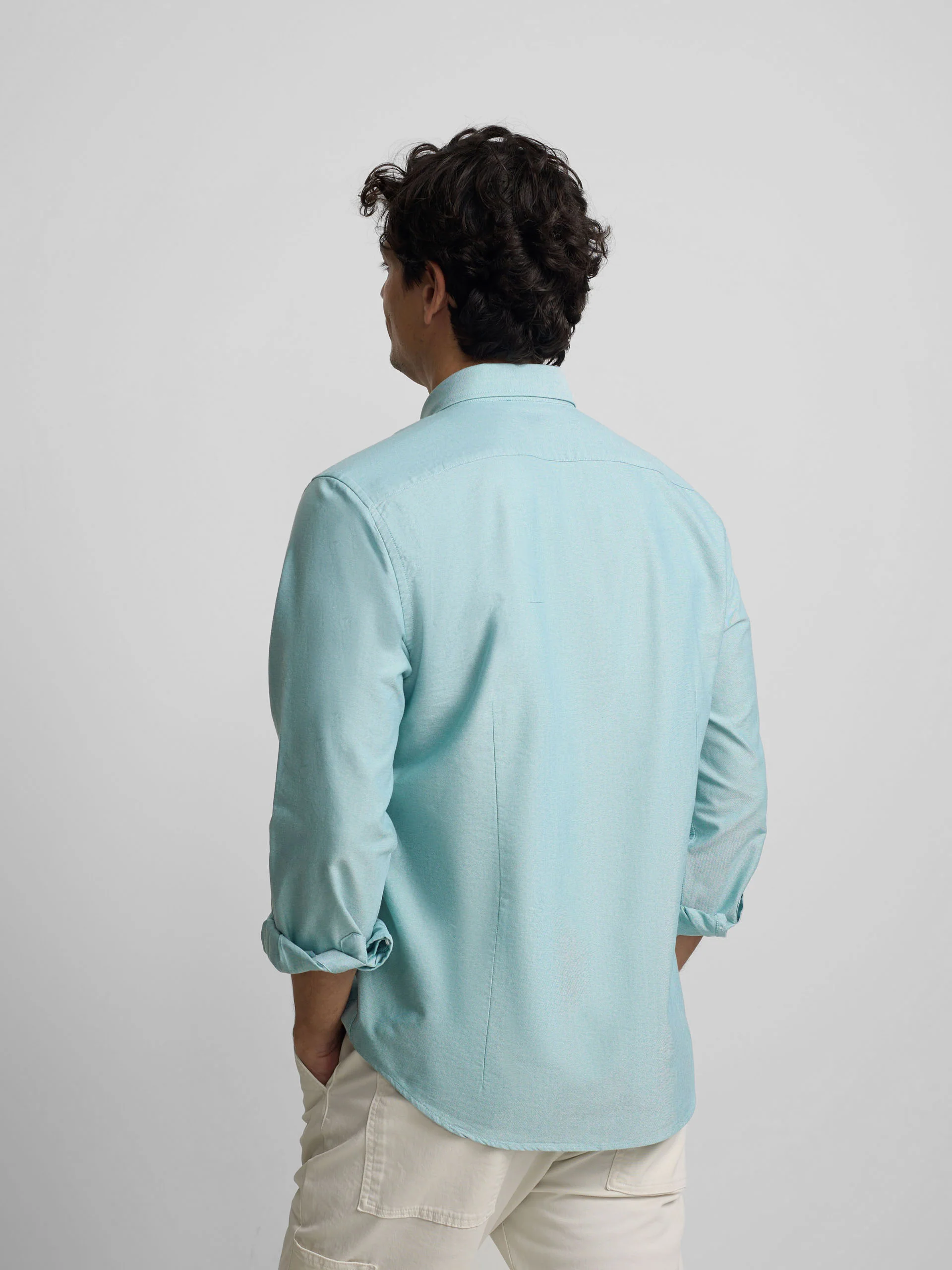 Camisa sport oxford verde medio - Image 4