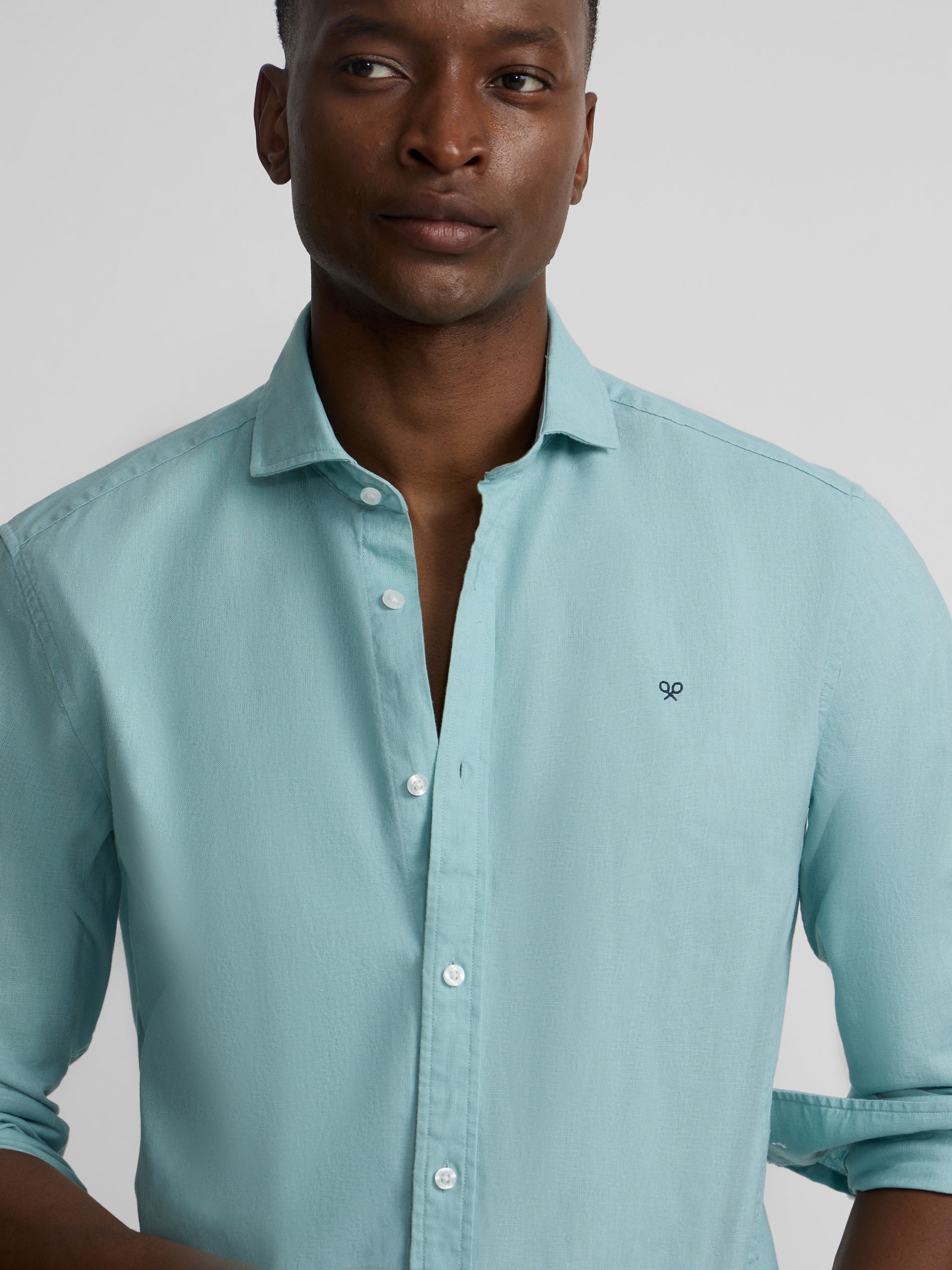 Camisa sport summer lino aguamarina - Image 3