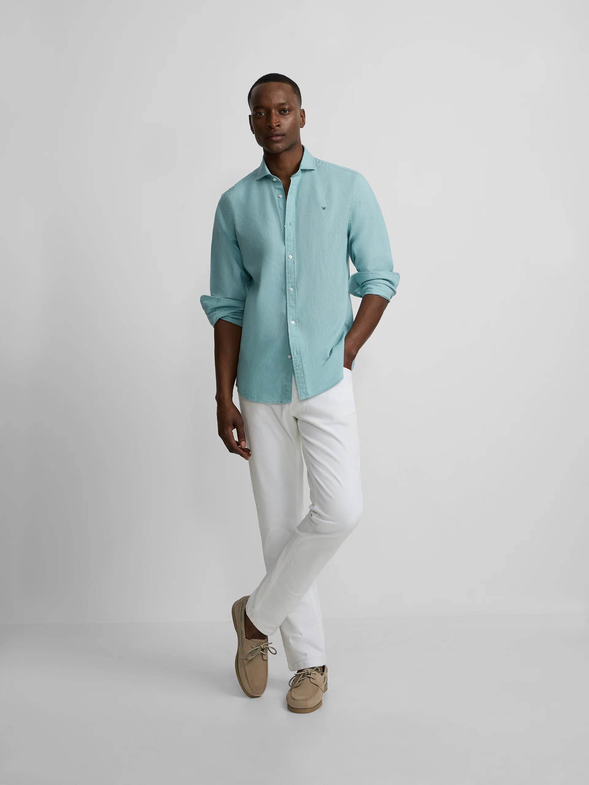 Camisa sport summer lino aguamarina - Image 4