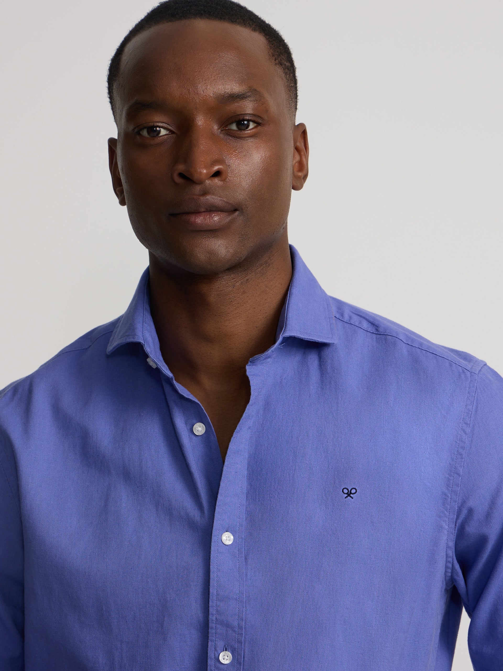 Camisa sport summer lino azul - Image 3