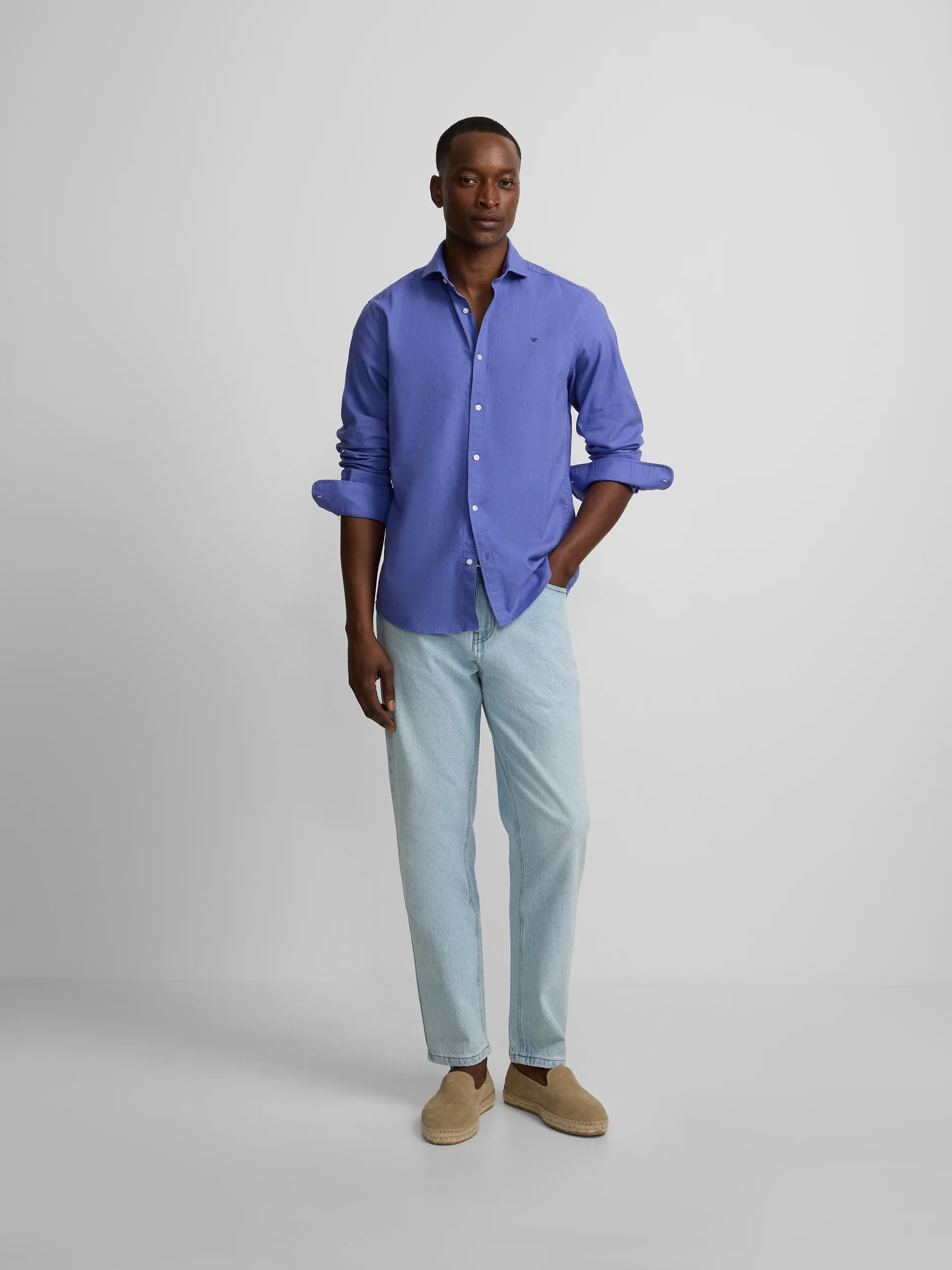 Camisa sport summer lino azul - Image 6