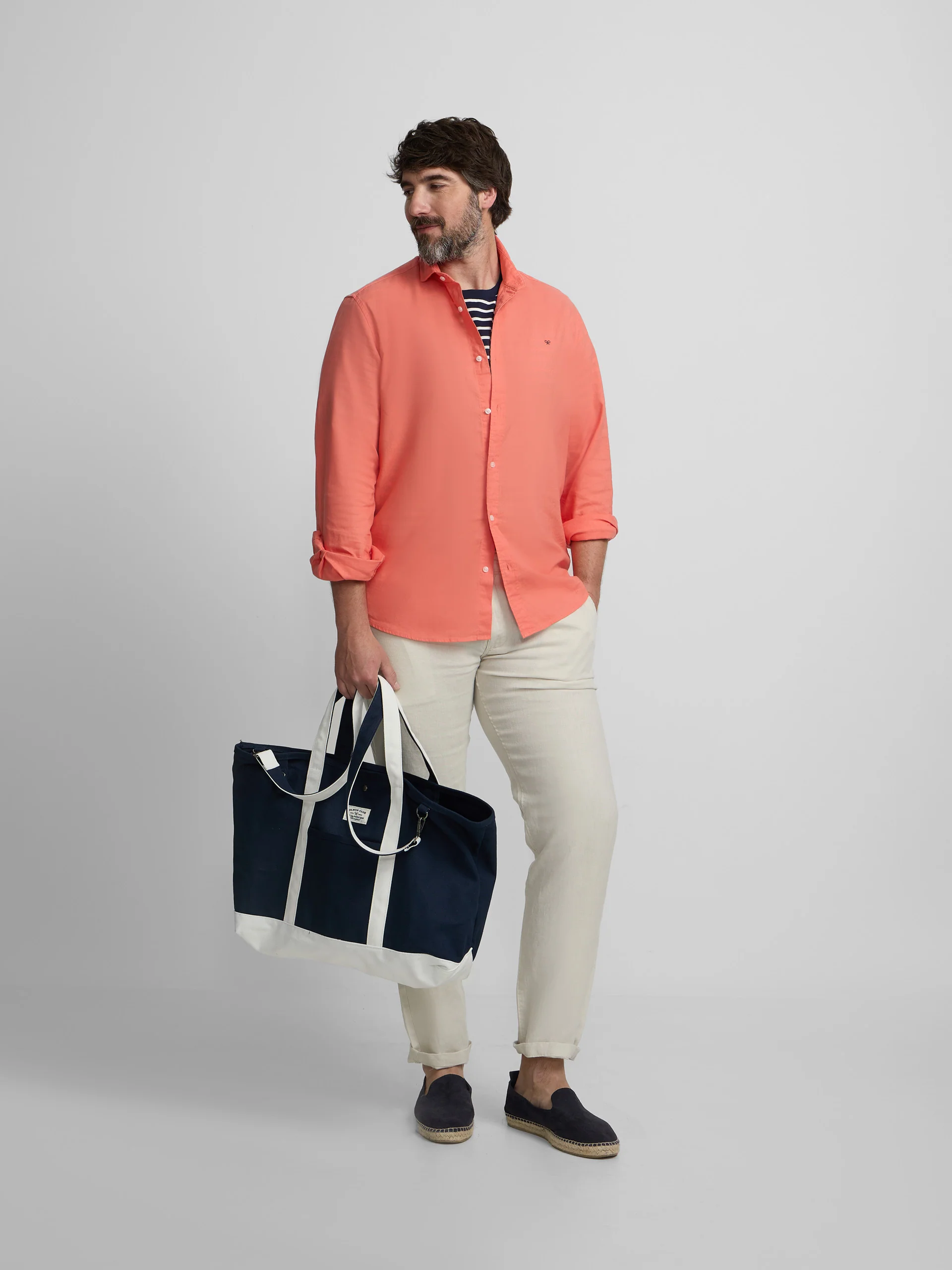 Camisa sport summer lino coral - Image 10
