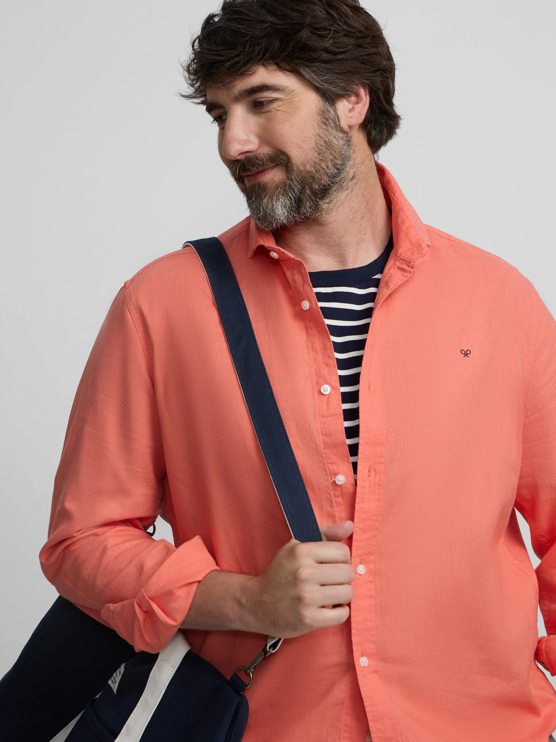 Camisa sport summer lino coral - Image 5