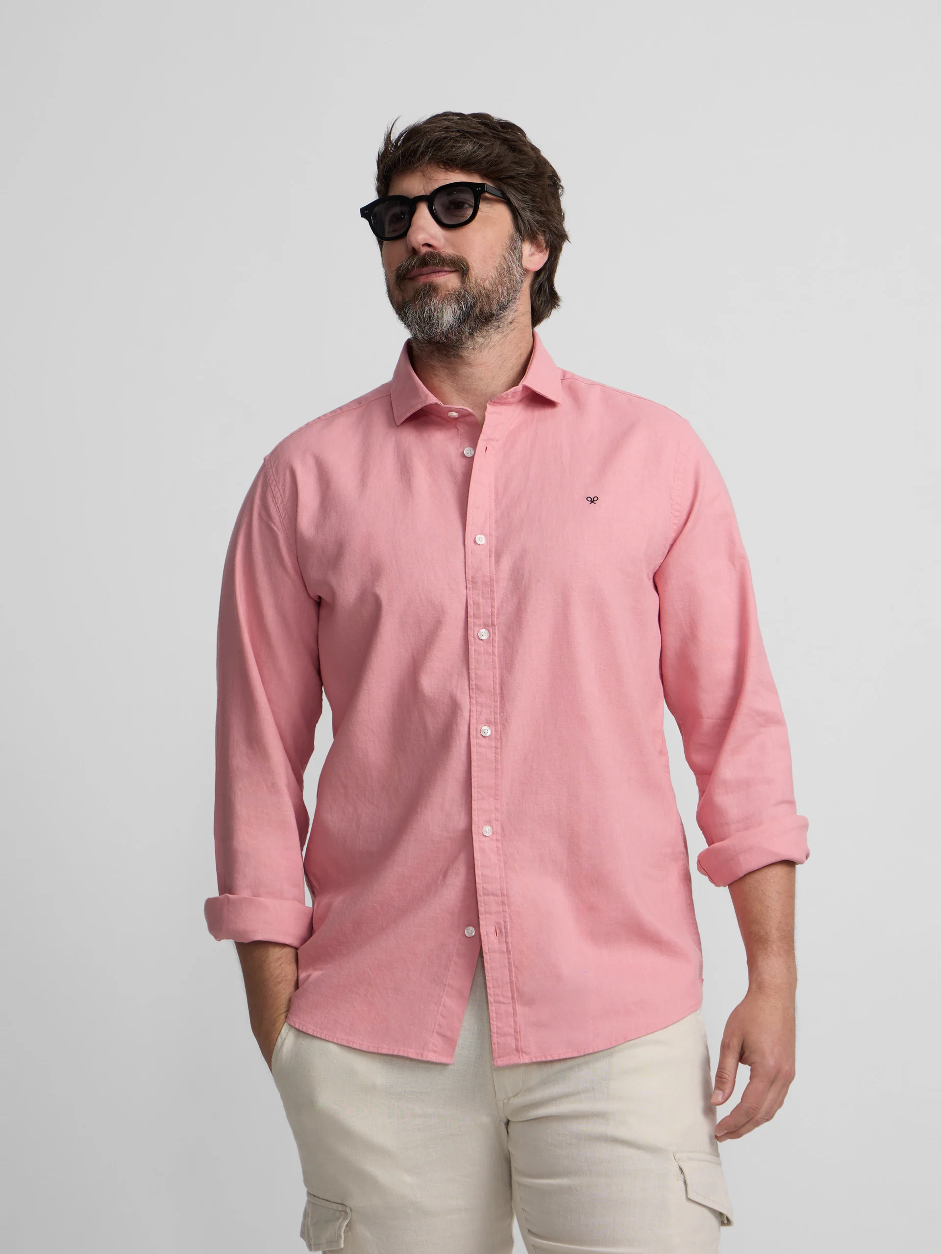 Camisa sport summer lino rosa - Image 5