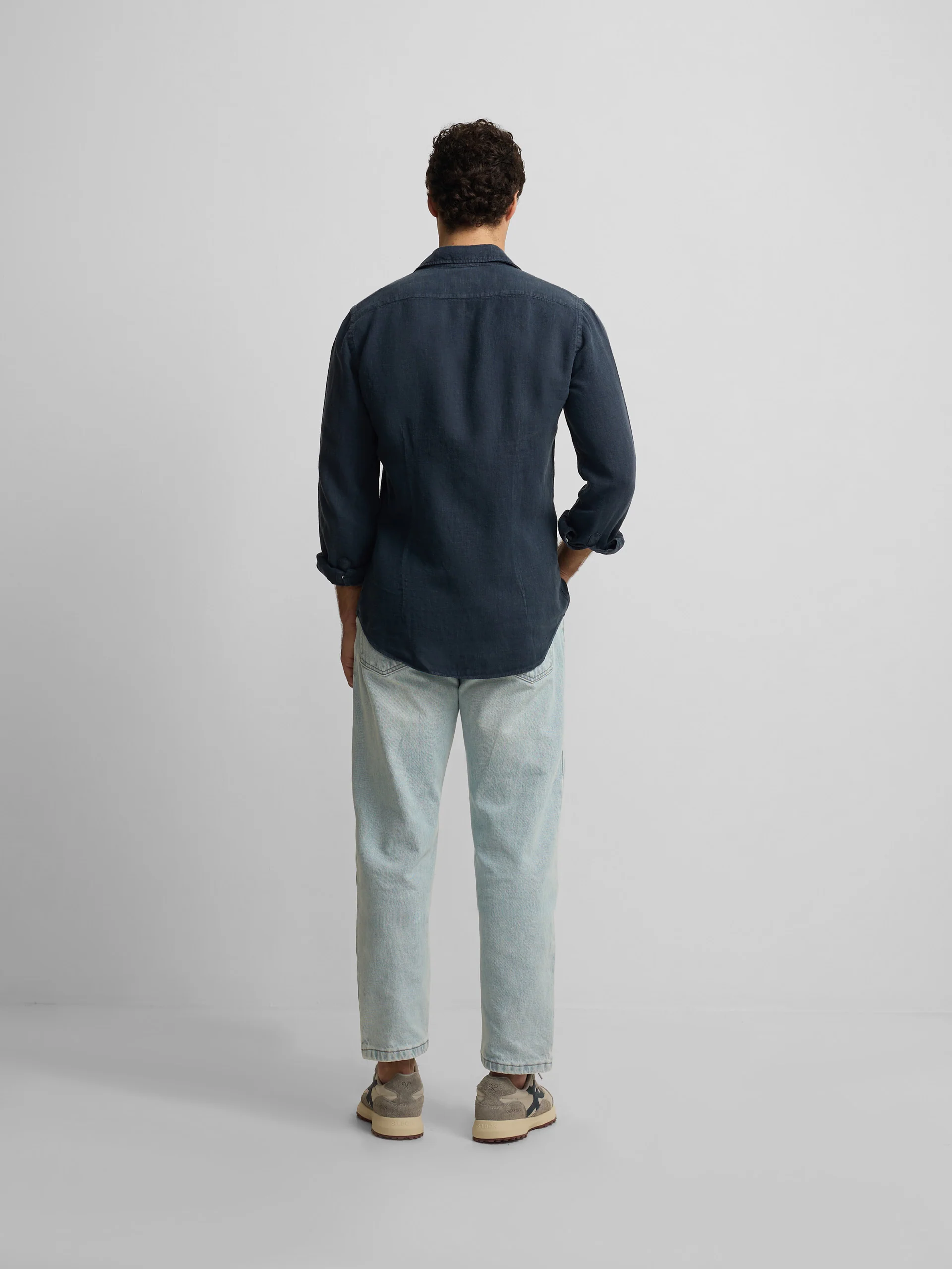Camisa sport warm linen azul marino - Image 6
