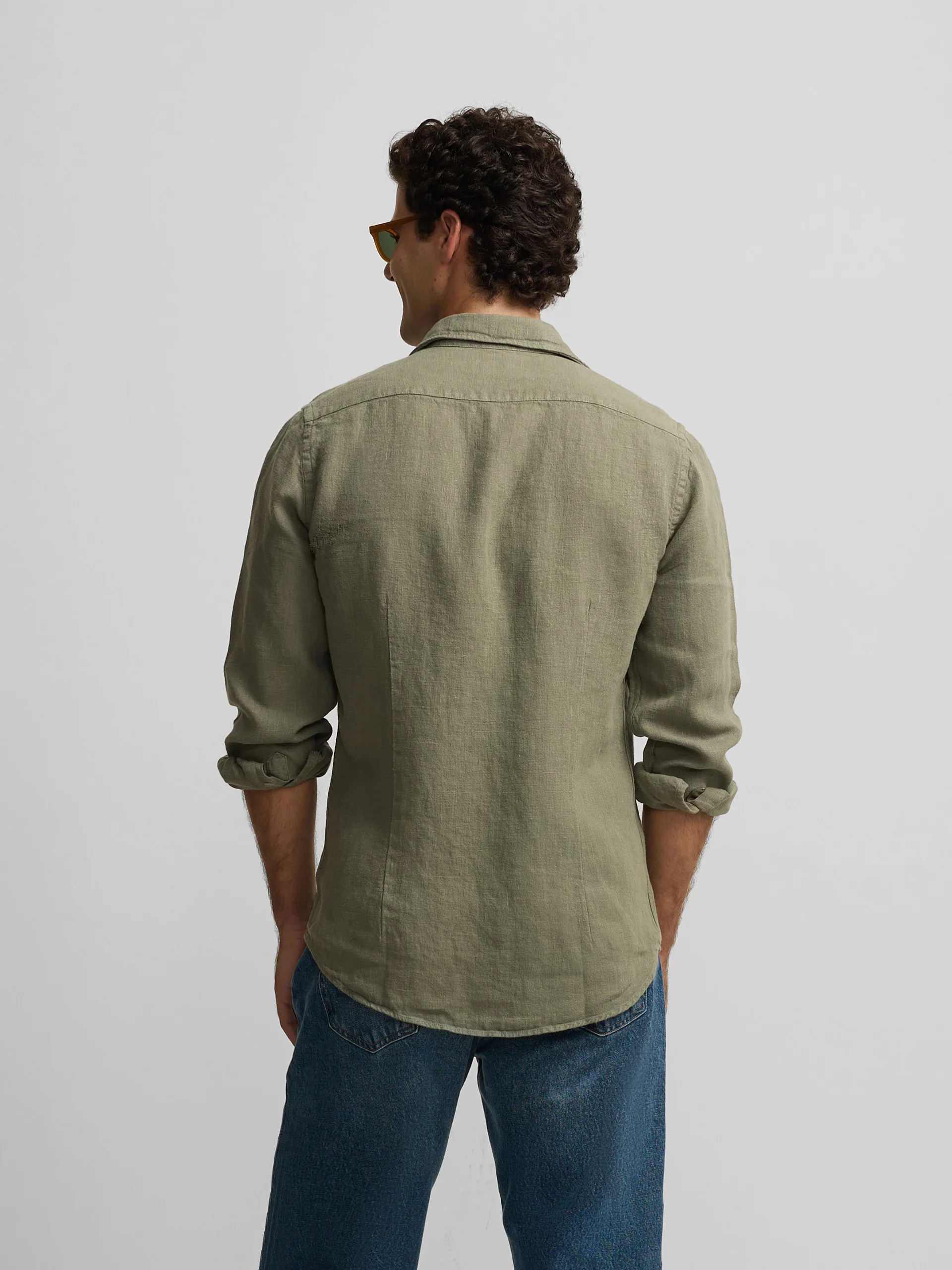 Camisa sport warm linen verde - Image 4