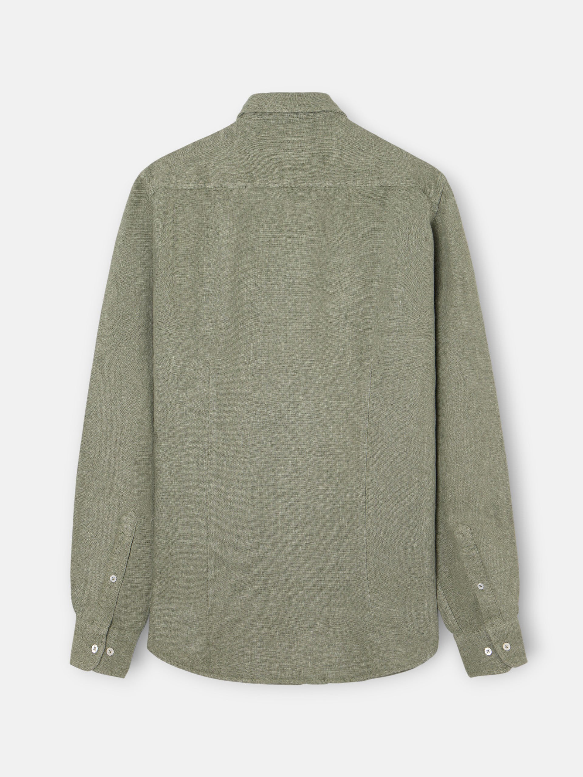 Camisa sport warm linen verde - Image 6