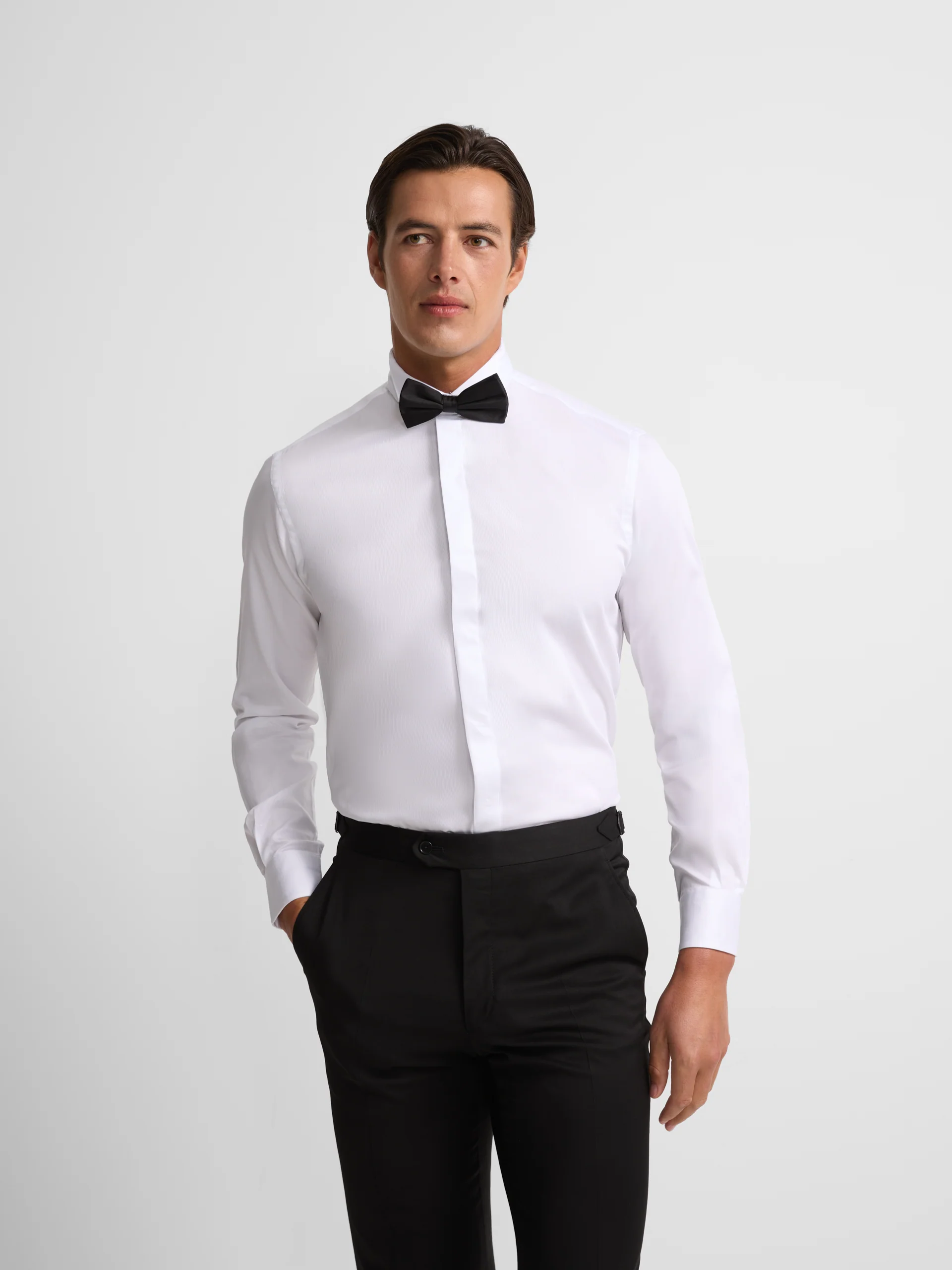 Camisa vestir cuello esmoquin blanca - Image 3