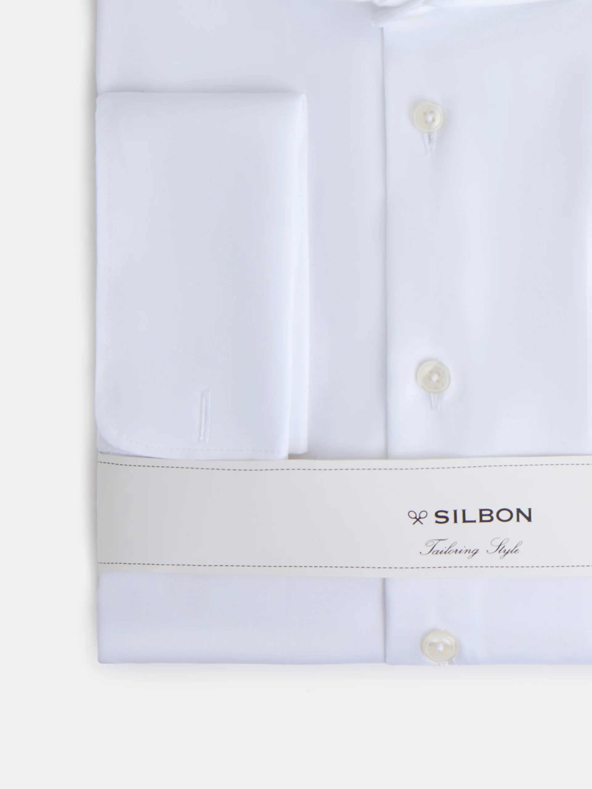 Camisa vestir easy iron puño doble blanca