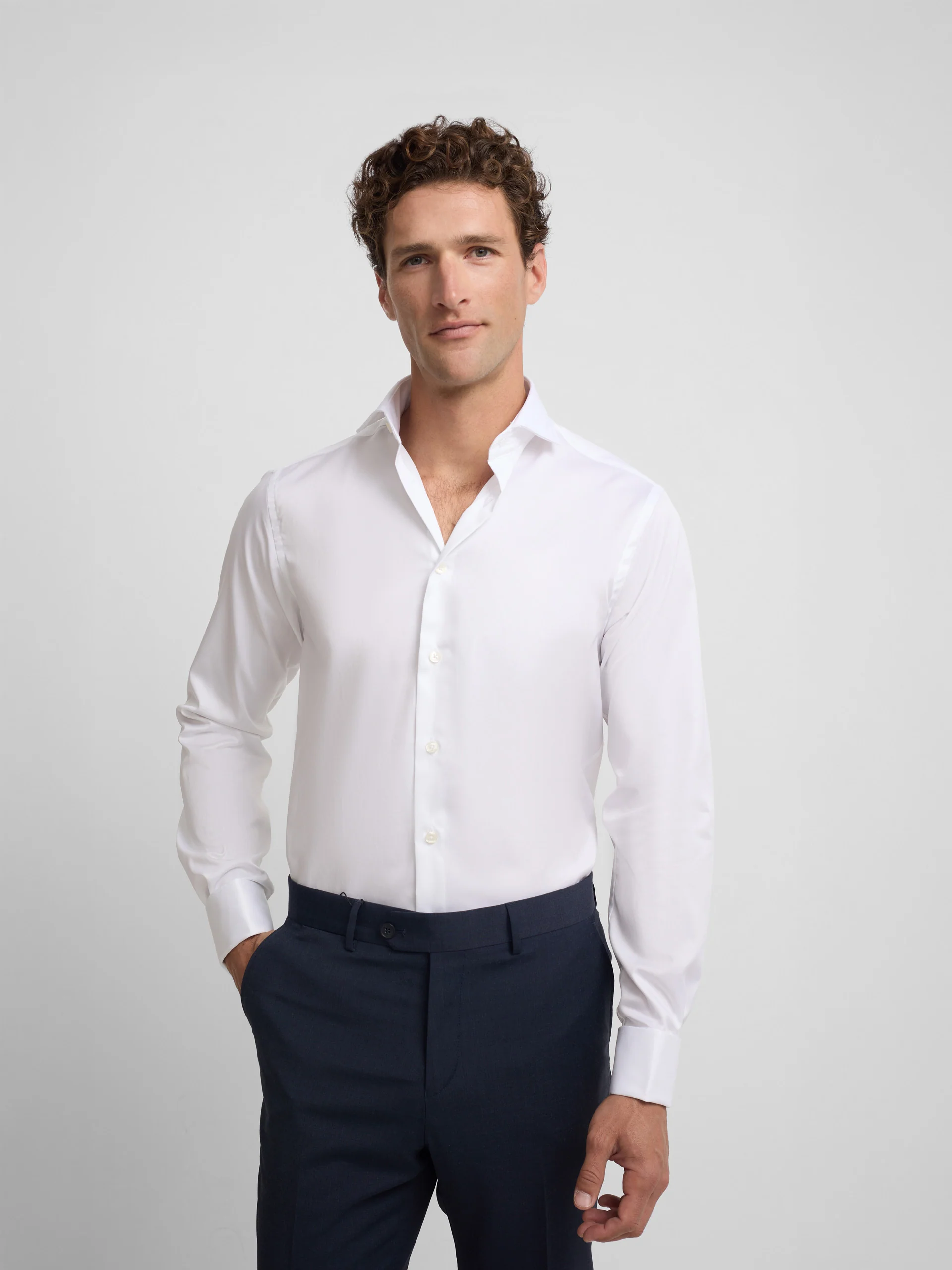 Camisa vestir easy iron puño doble blanca - Image 4