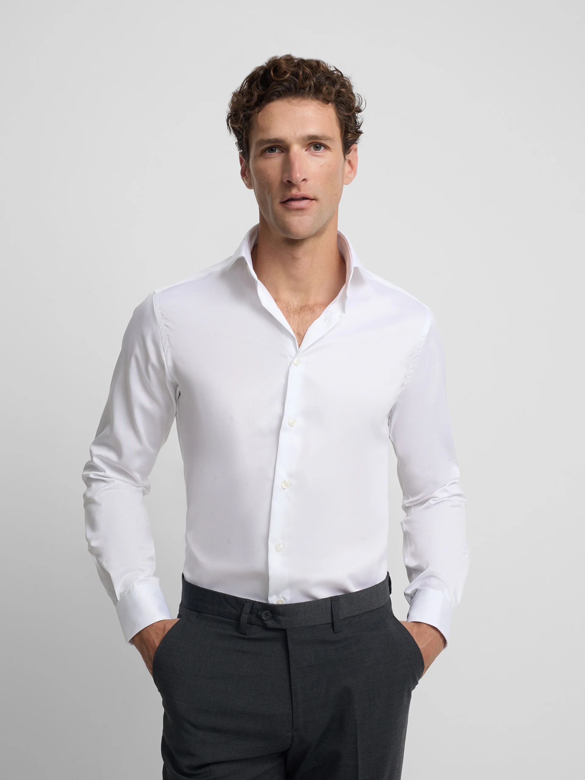 Camisa vestir easy iron puño simple blanca - Image 4