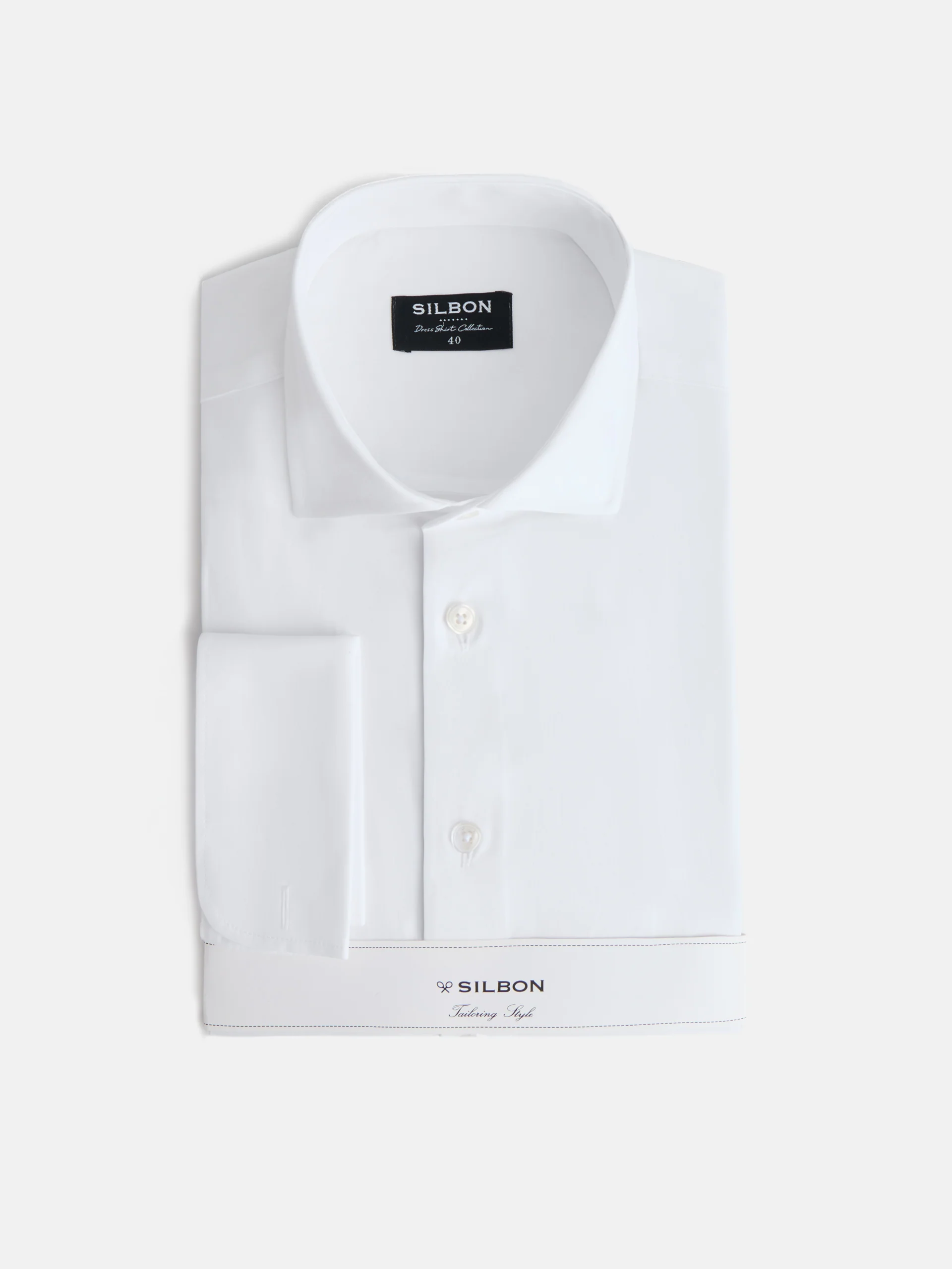 Camisa vestir espiga puño doble blanca - Image 2