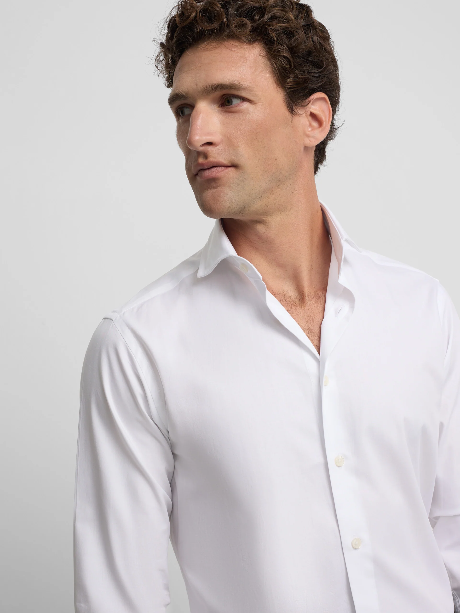 Camisa vestir espiga puño doble blanca - Image 3
