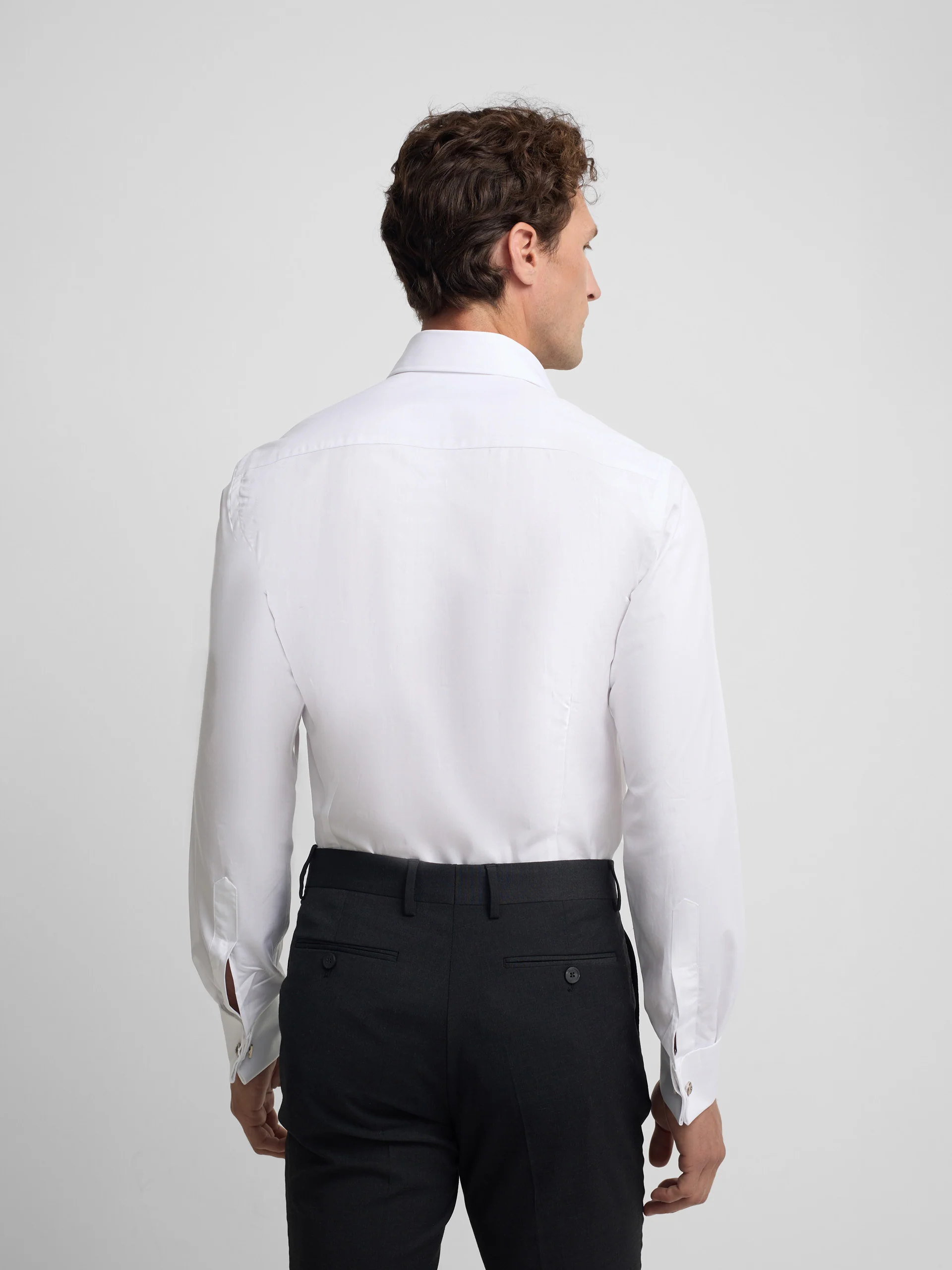 Camisa vestir espiga puño doble blanca - Image 5