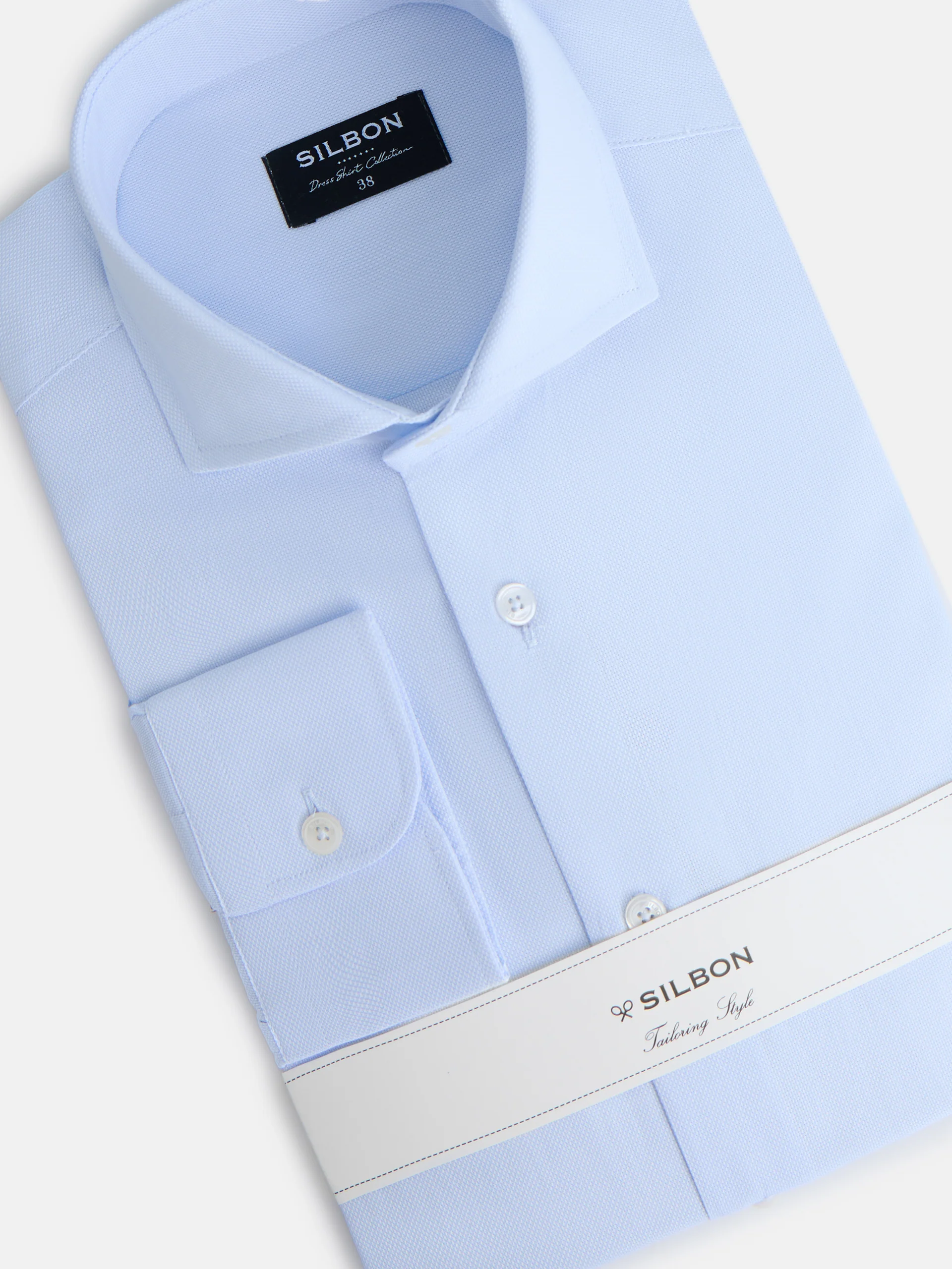 Camisa vestir estructura celeste clara - Image 6