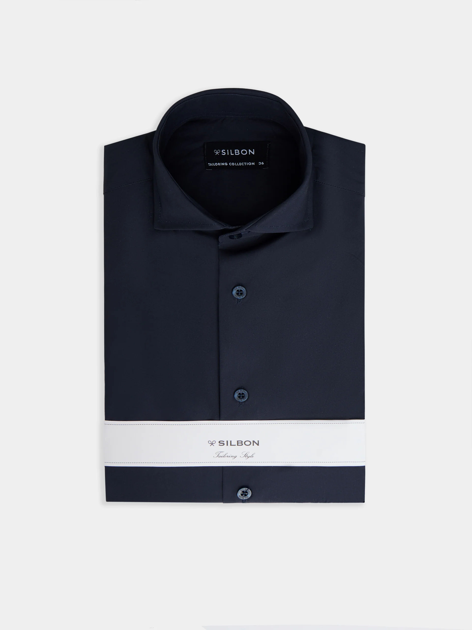Camisa vestir lisa azul marino - Image 2