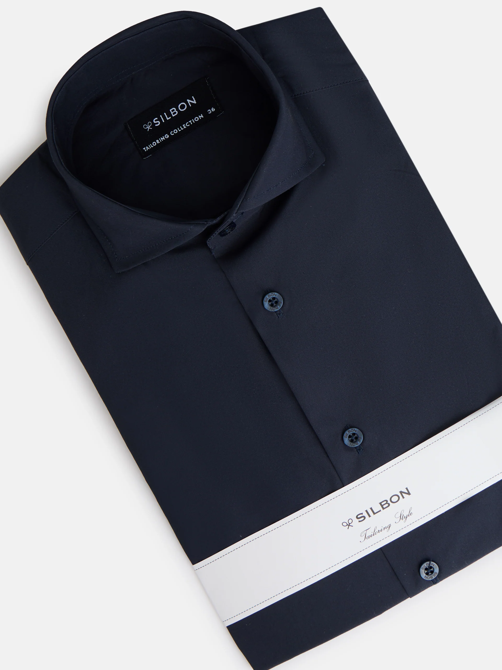 Camisa vestir lisa azul marino - Image 8