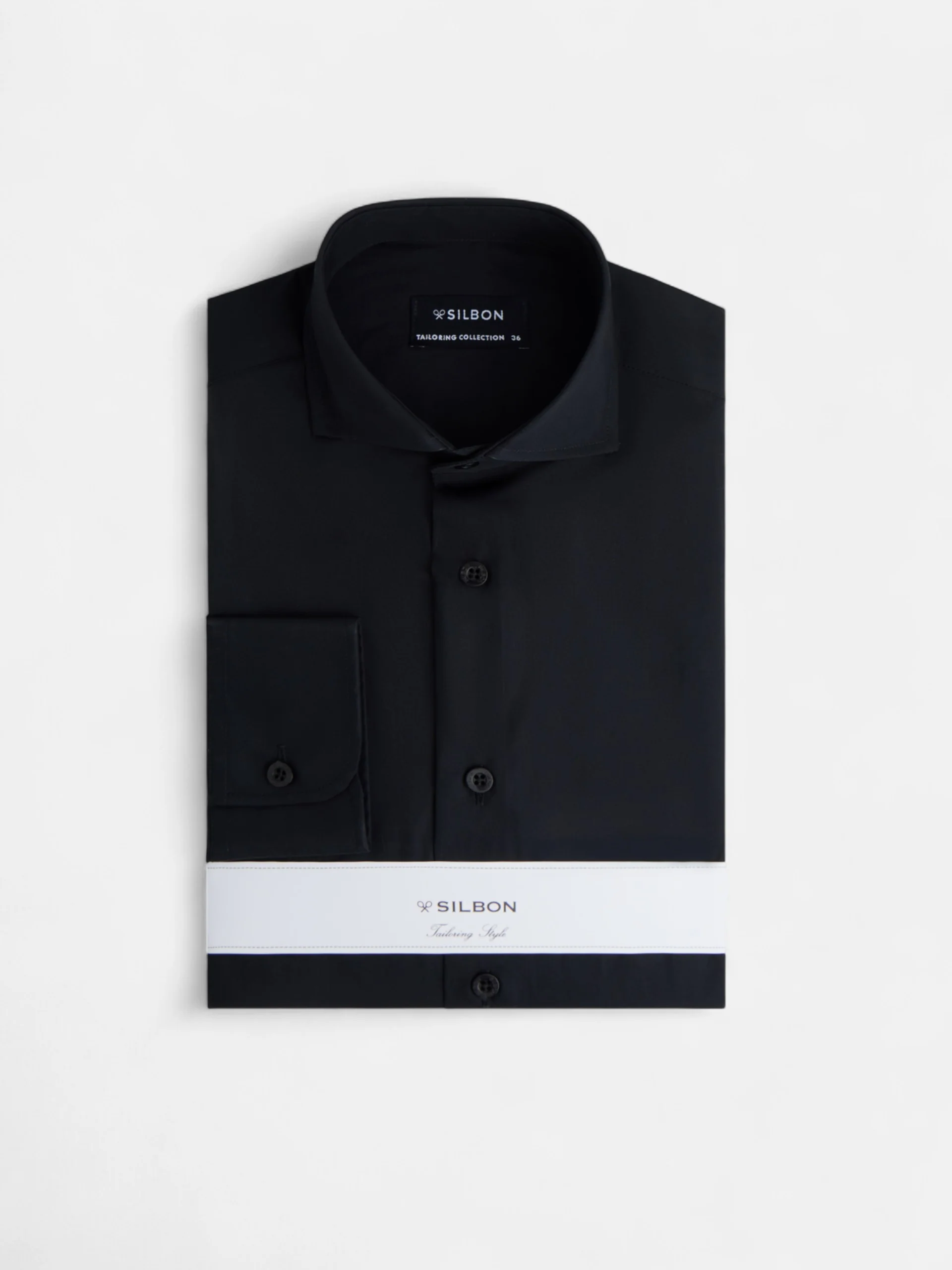 Camisa vestir lisa negra - Image 2