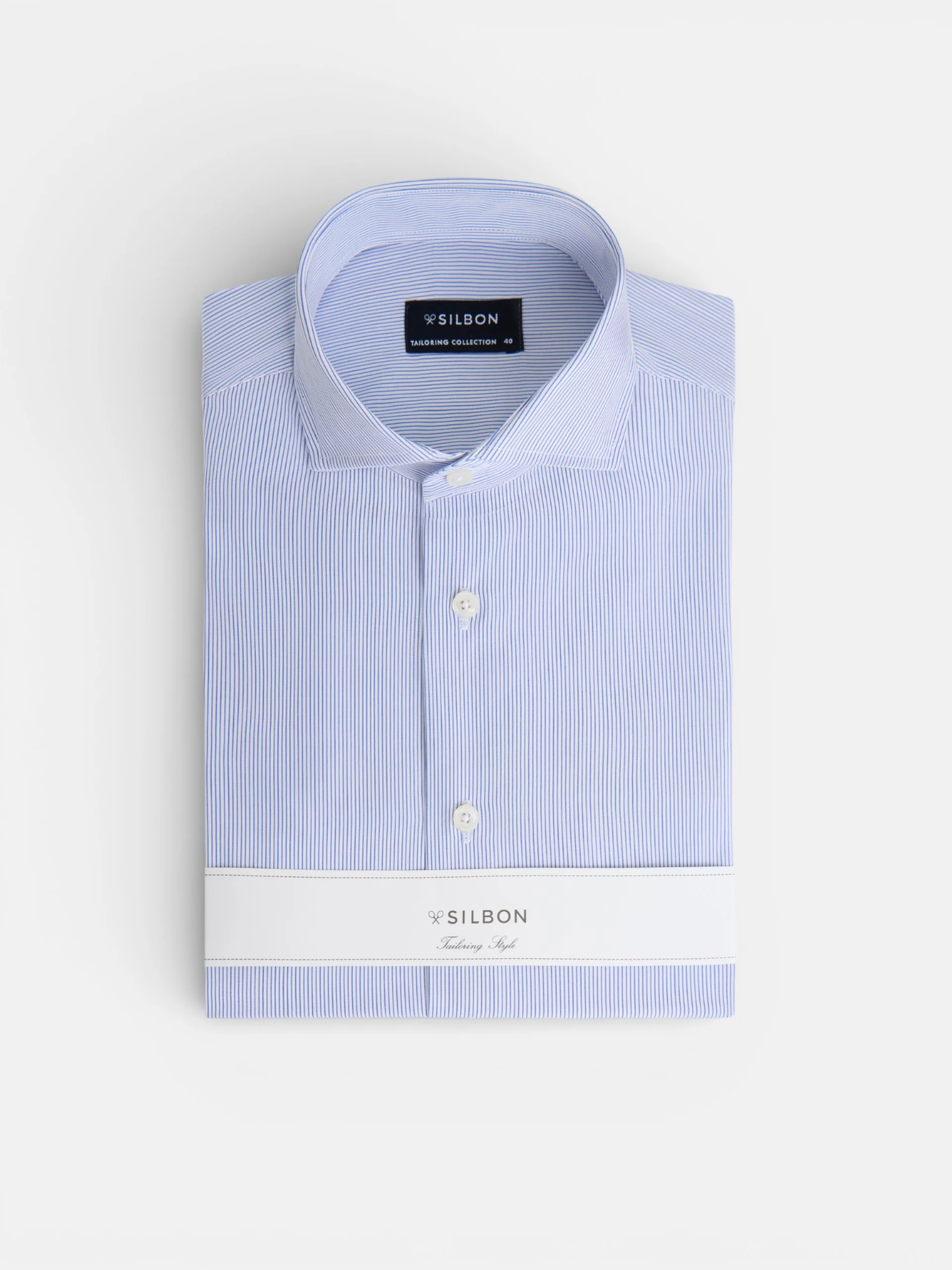 Camisa vestir minirayas azul marino - Image 2