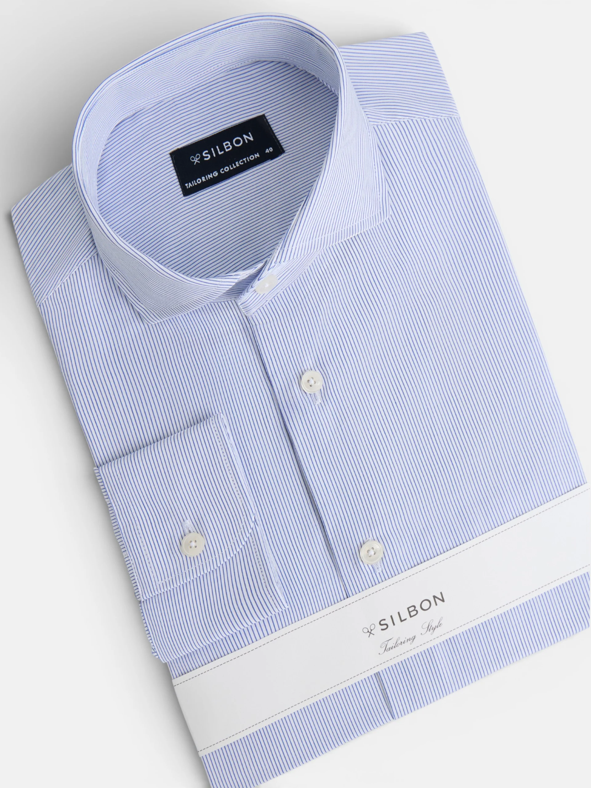 Camisa vestir minirayas azul marino - Image 3
