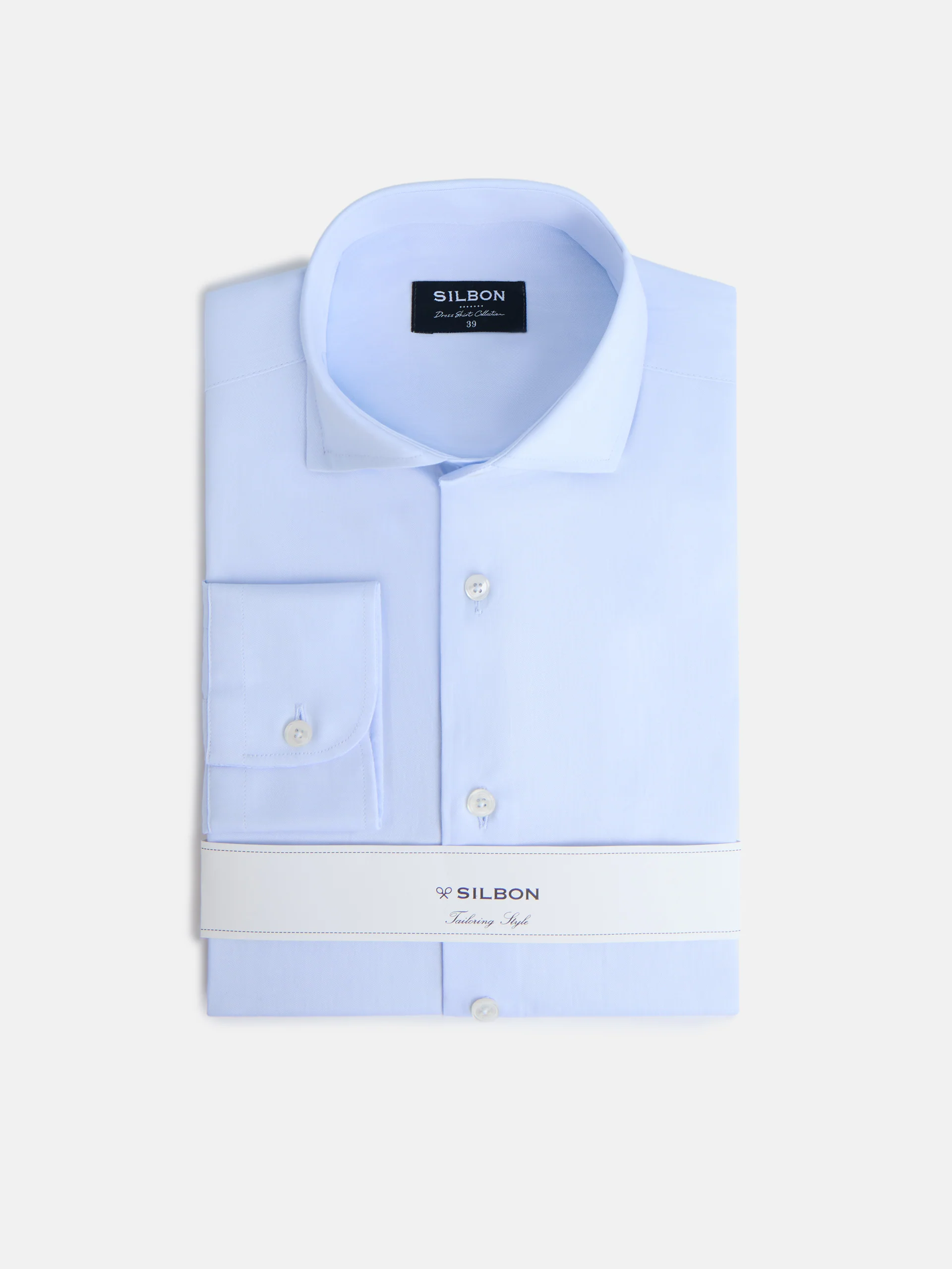 Camisa vestir puño simple celeste clara - Image 2