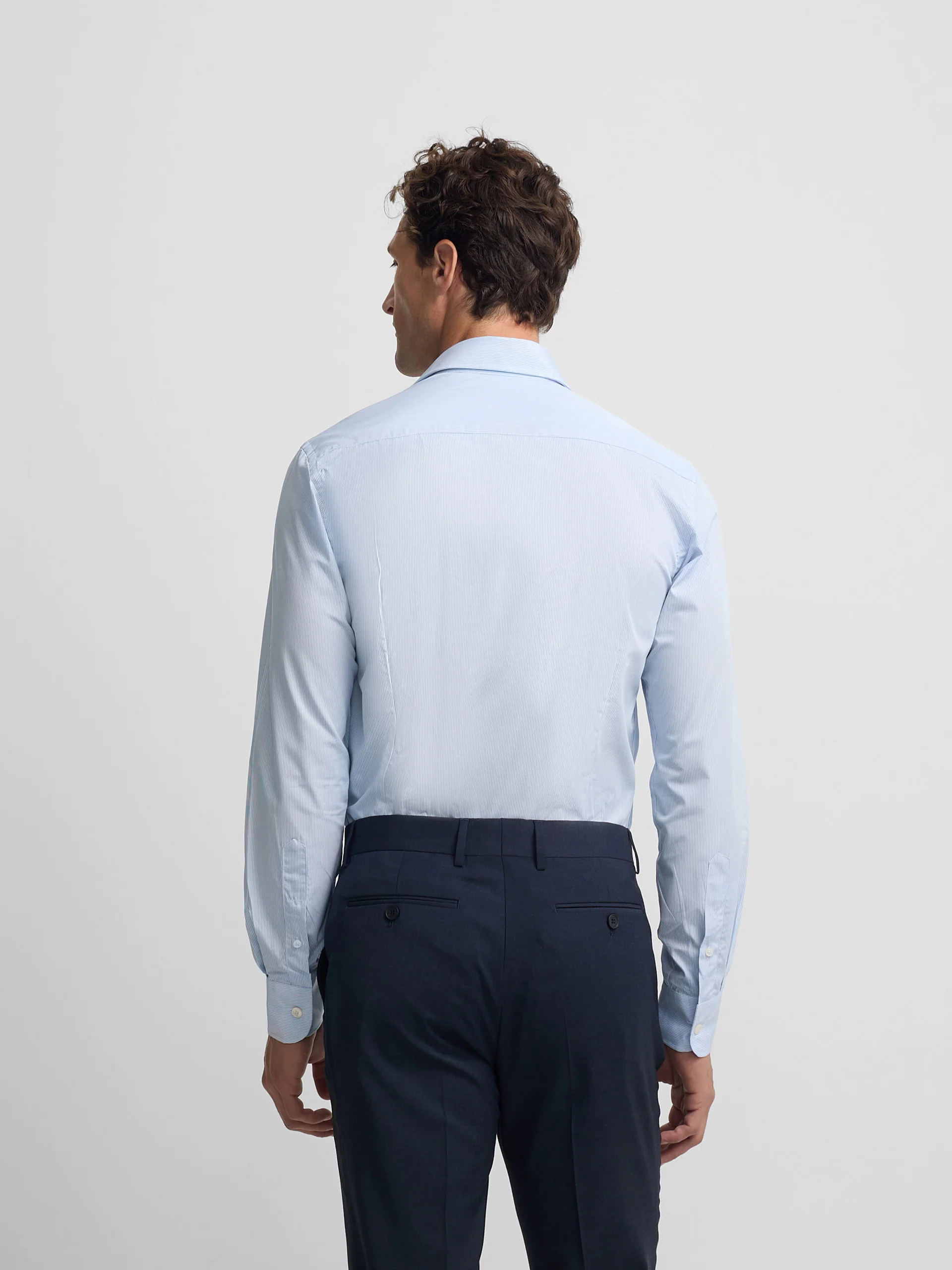 Camisa vestir raya fina azul celeste - Image 5