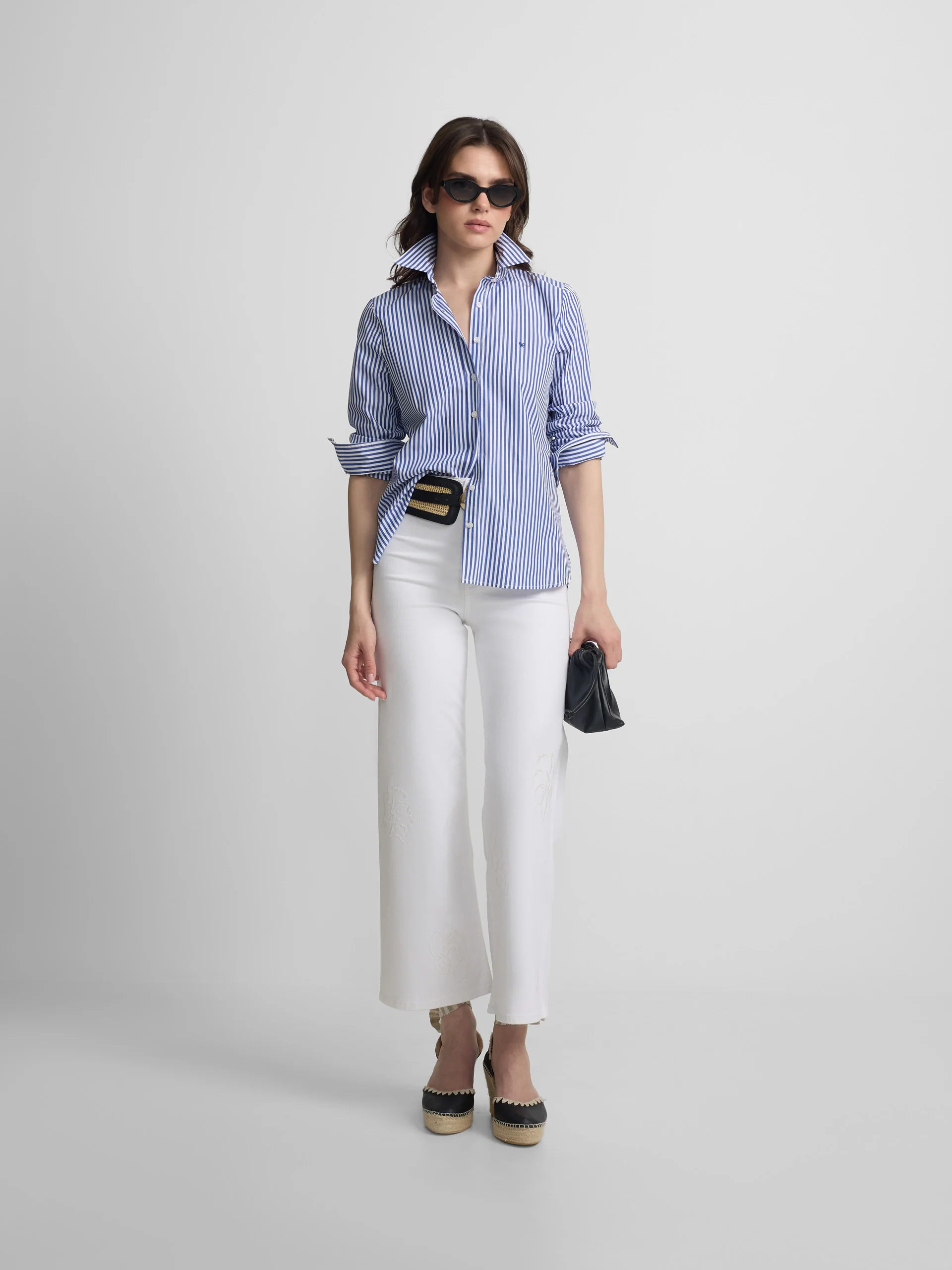 Camisa woman rayas azul y blanco - Image 4