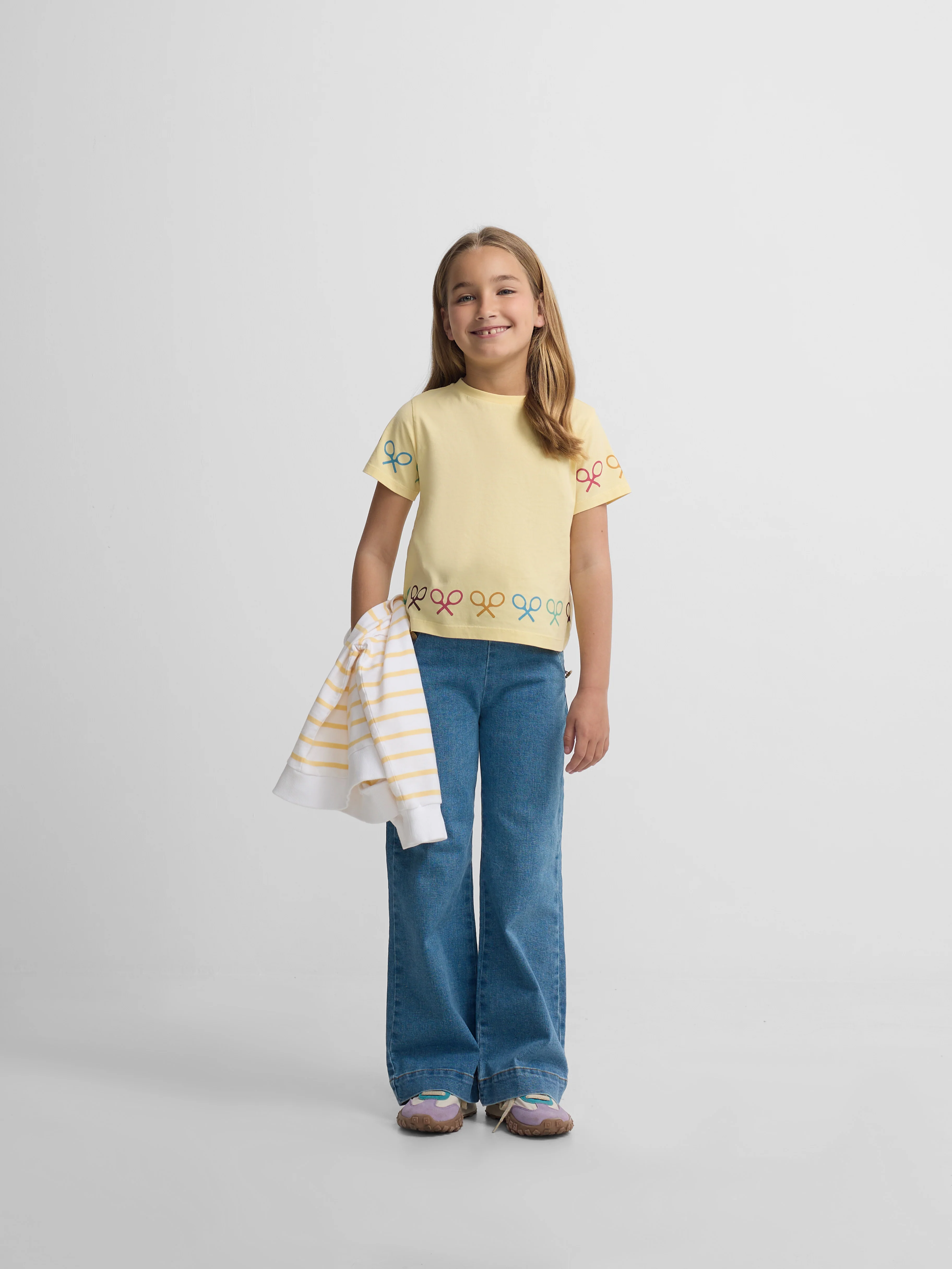 Camiseta girl raquetas multicolor amarilla - Image 3