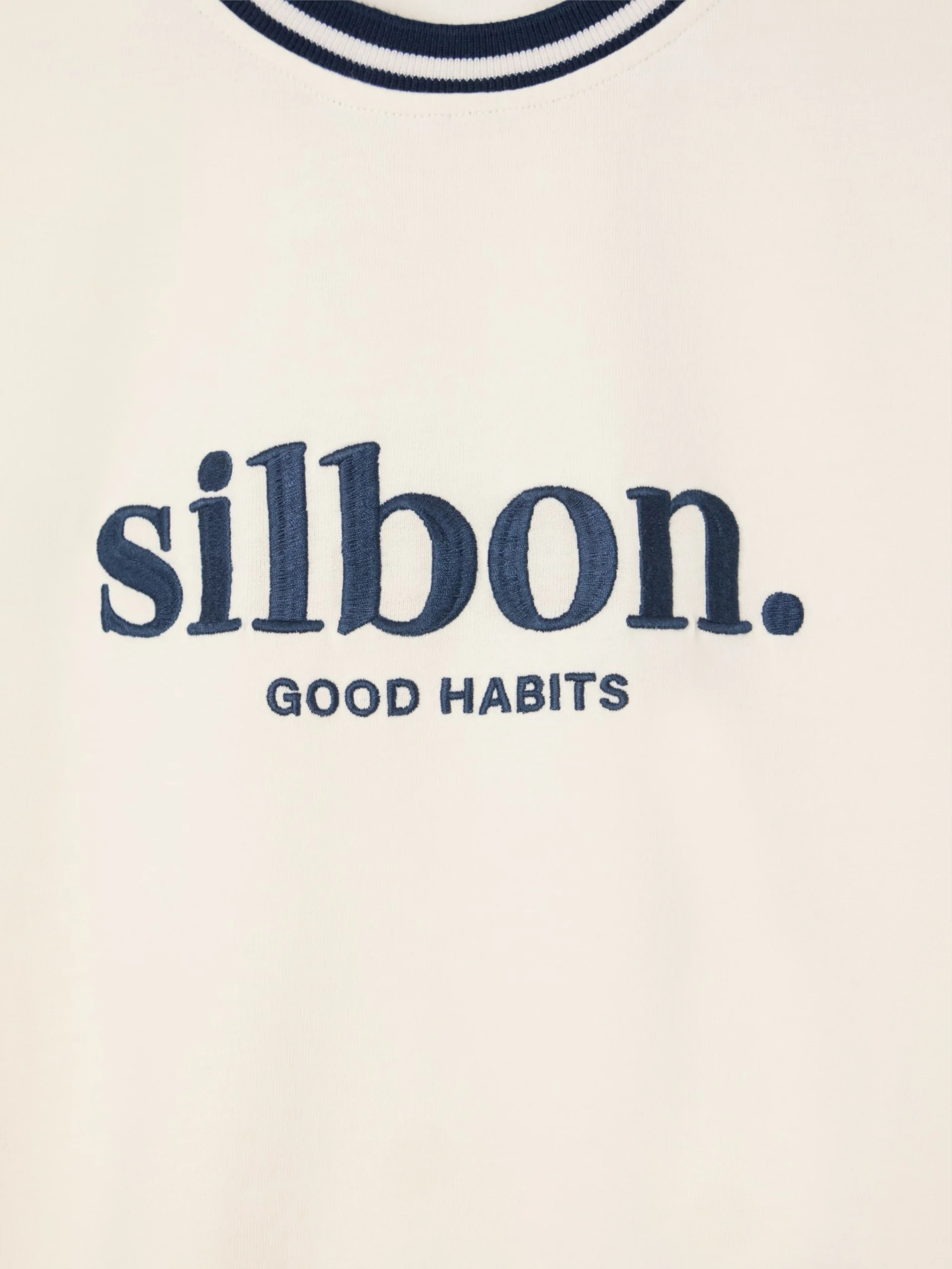 Camiseta good habits crema azul marino - Image 2