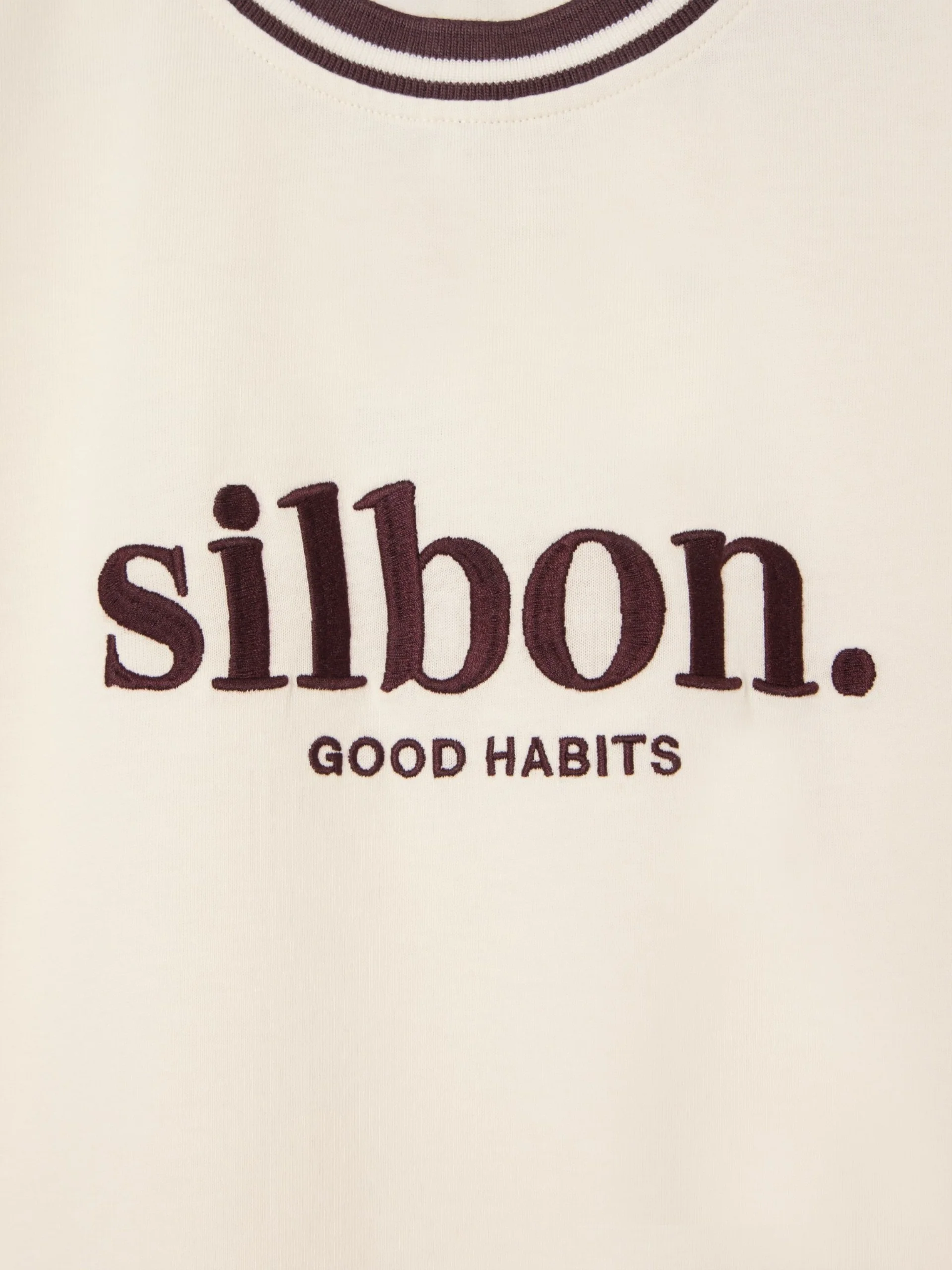 Camiseta good habits crema burdeos - Image 2