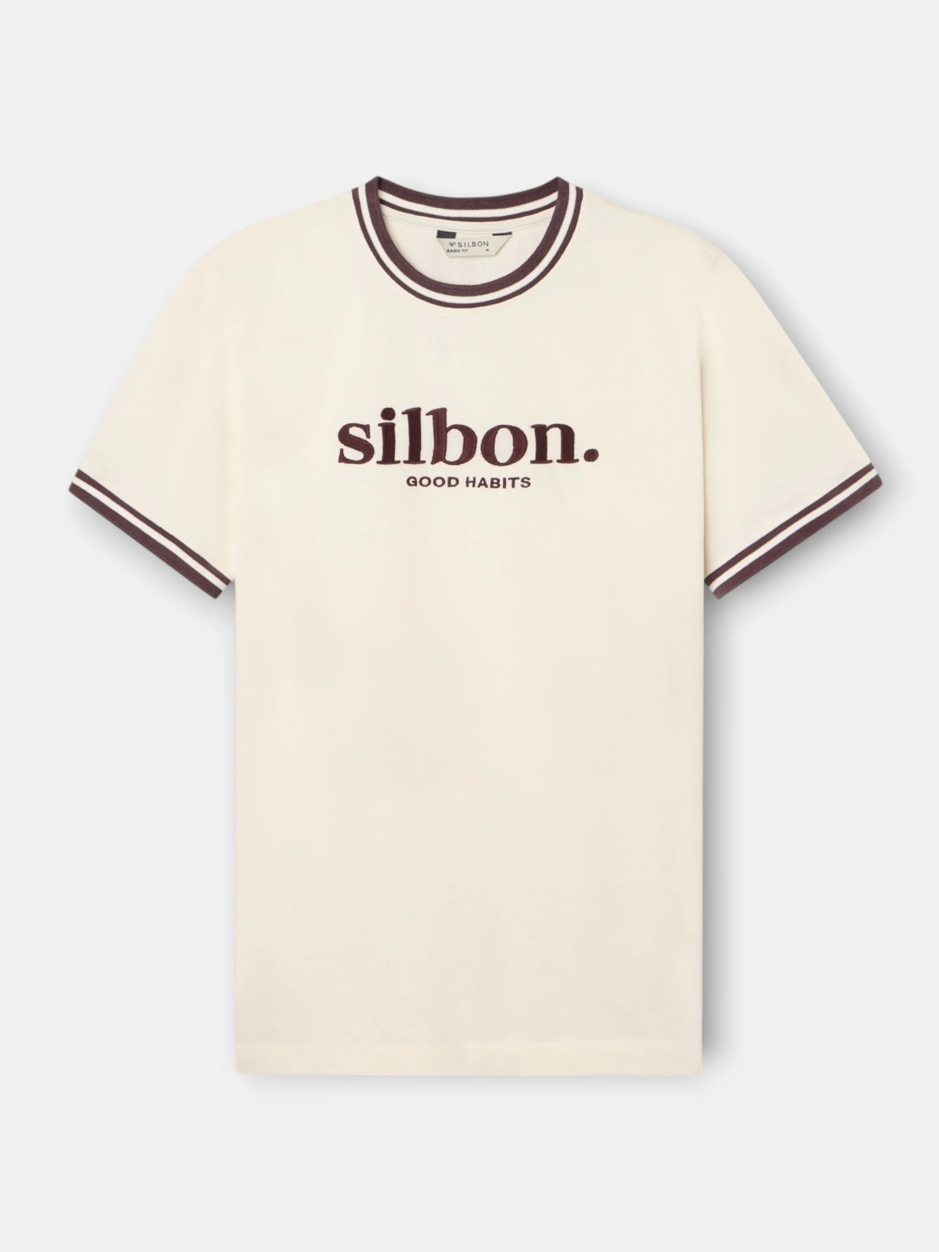 Camiseta good habits crema burdeos - Image 5