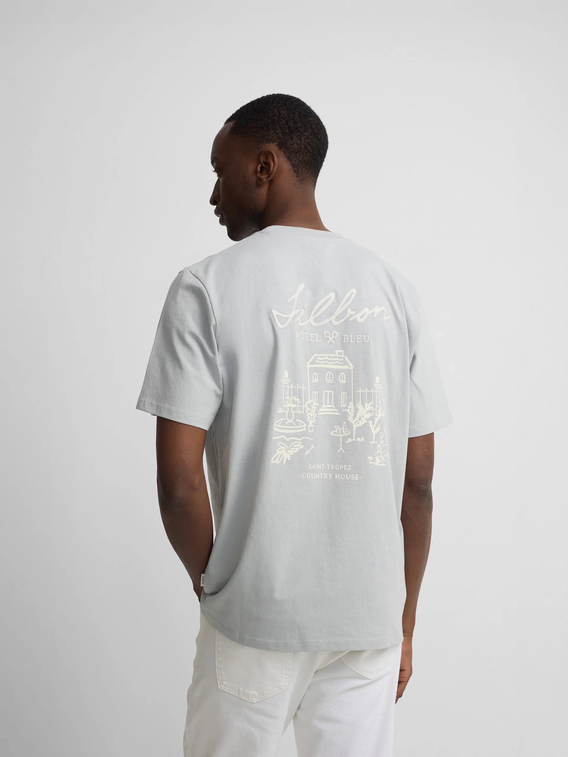 Camiseta hotel bleu gris azul