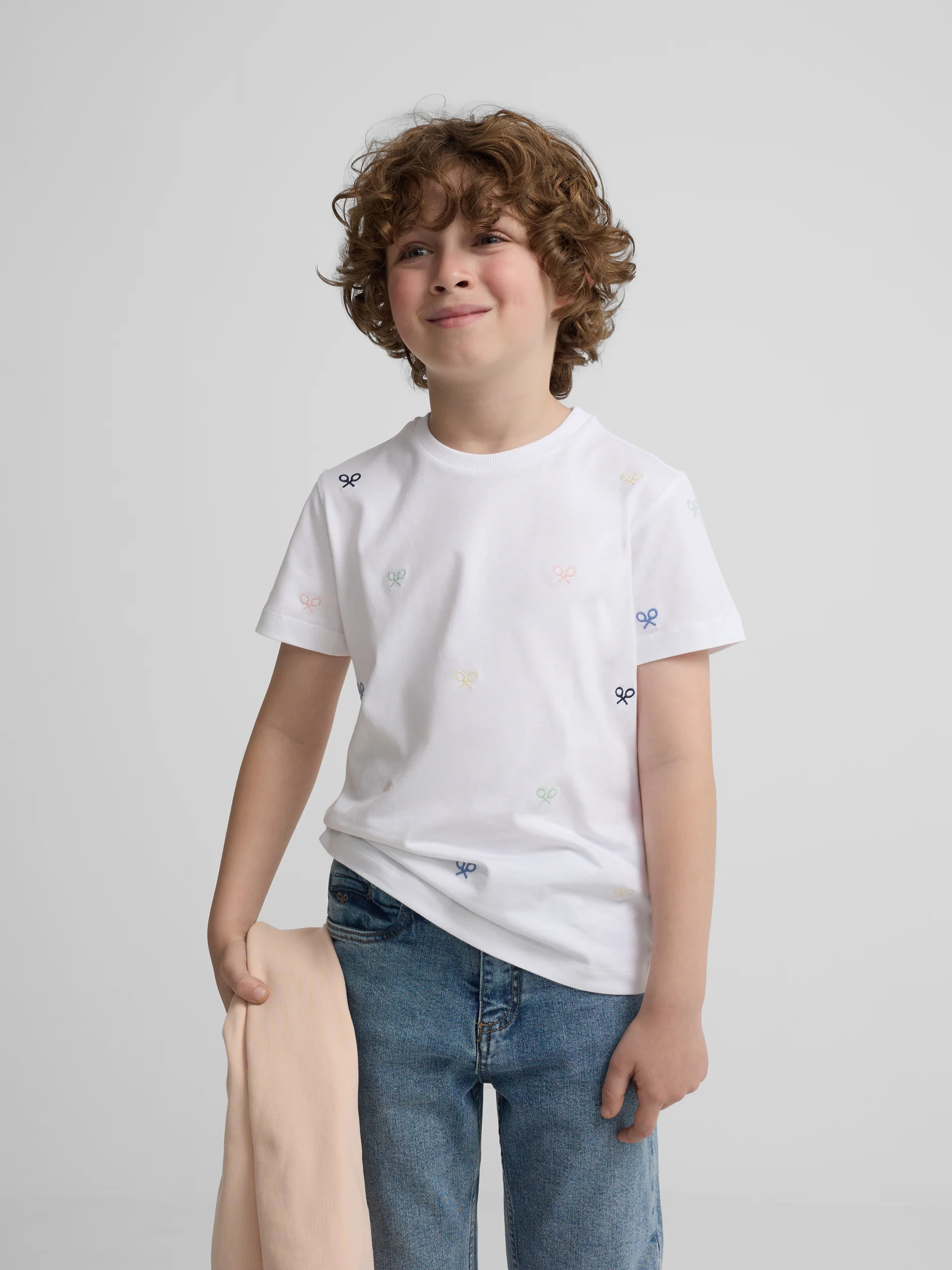 Camiseta kids multiraqueta colores blanco
