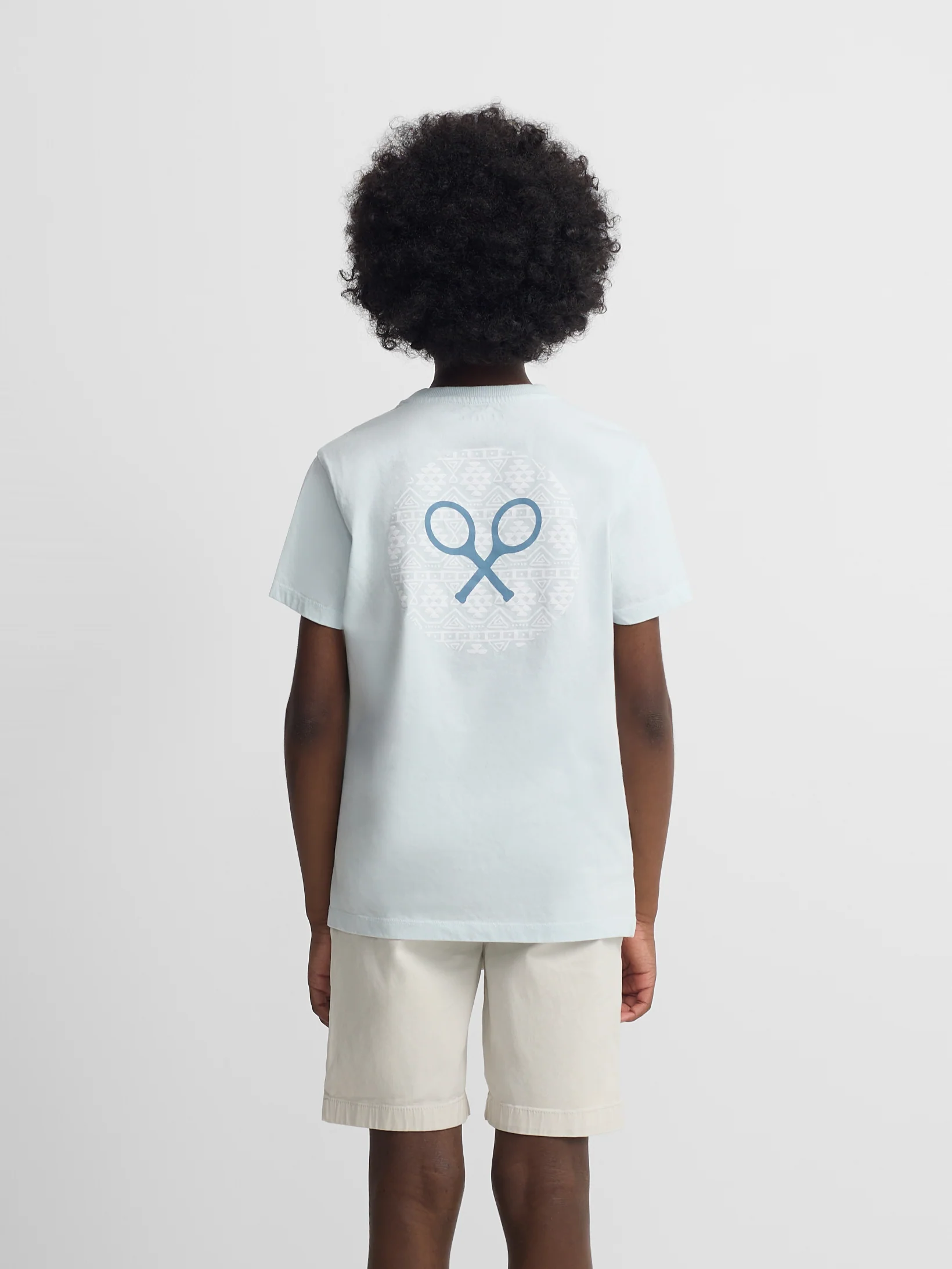 Camiseta kids raqueta etnica azul claro