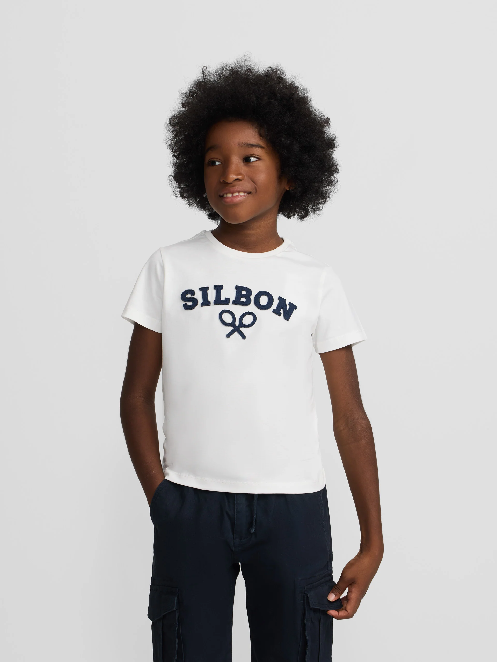 Camiseta kids raqueta media blanca - Image 3