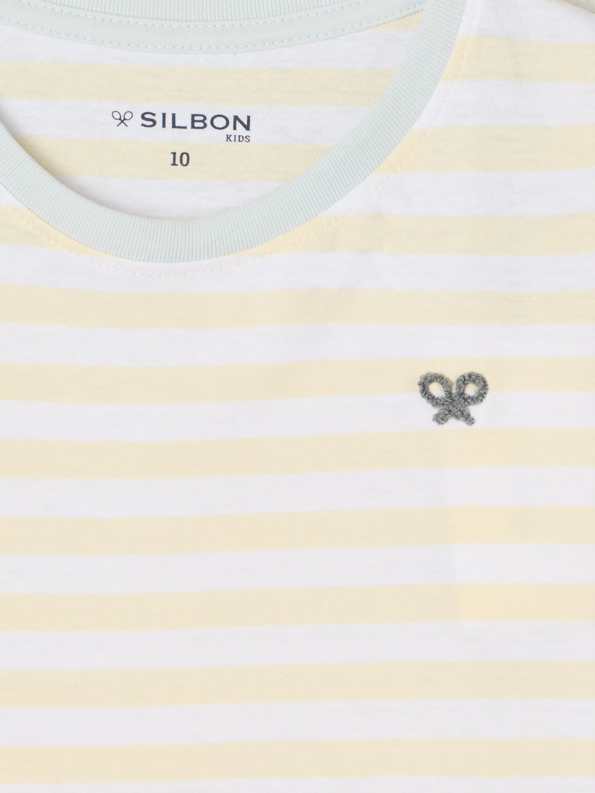 Camiseta kids ribete rayas finas amarillo - Image 2